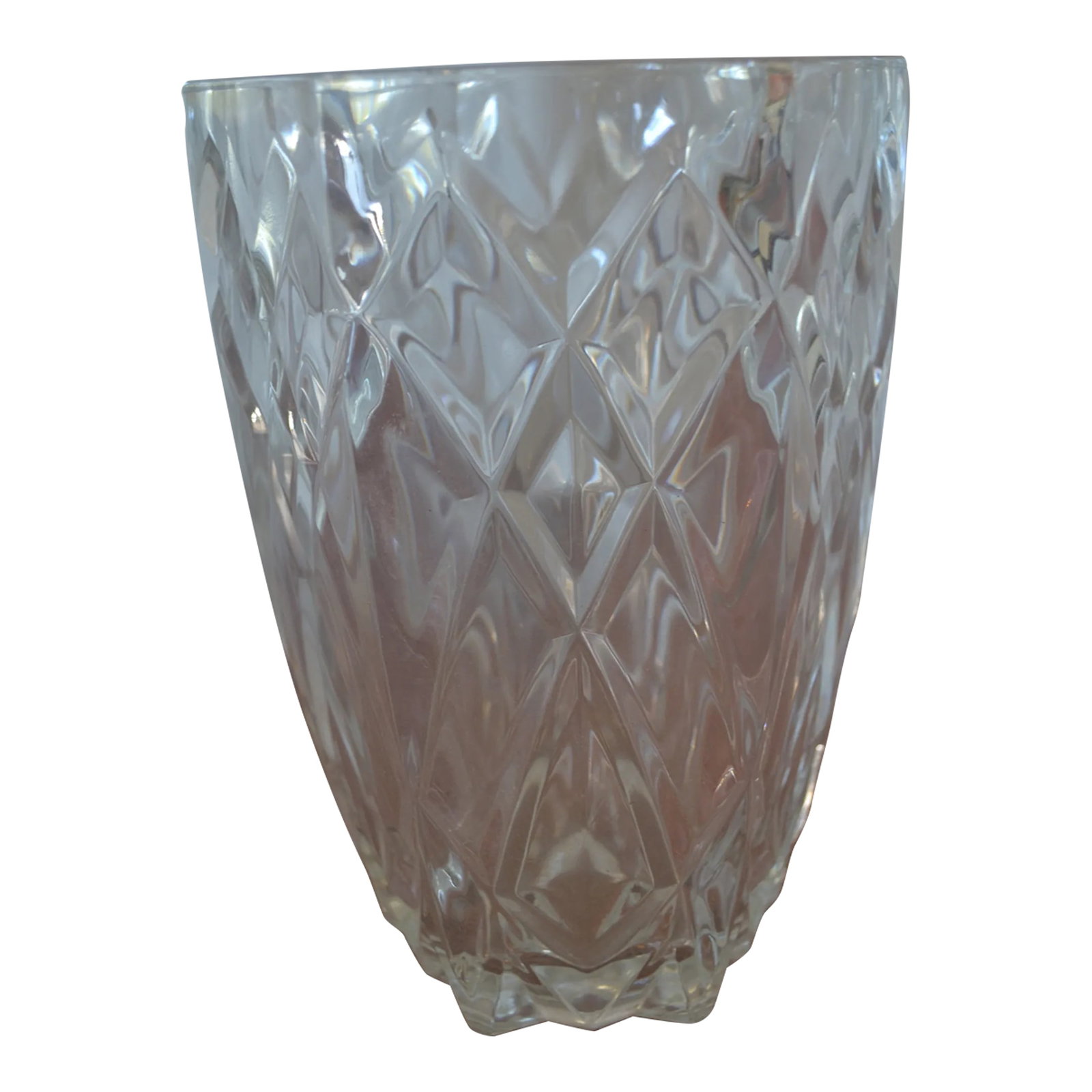 Late 20th Century French Crystal Vase: Beautiful crystal vase, made in France. Condition: Alterations: Original Condition Unaltered Imperfections: Some Imperfections Condition Notes: Some tiny scratches on the top of the vase, both inside