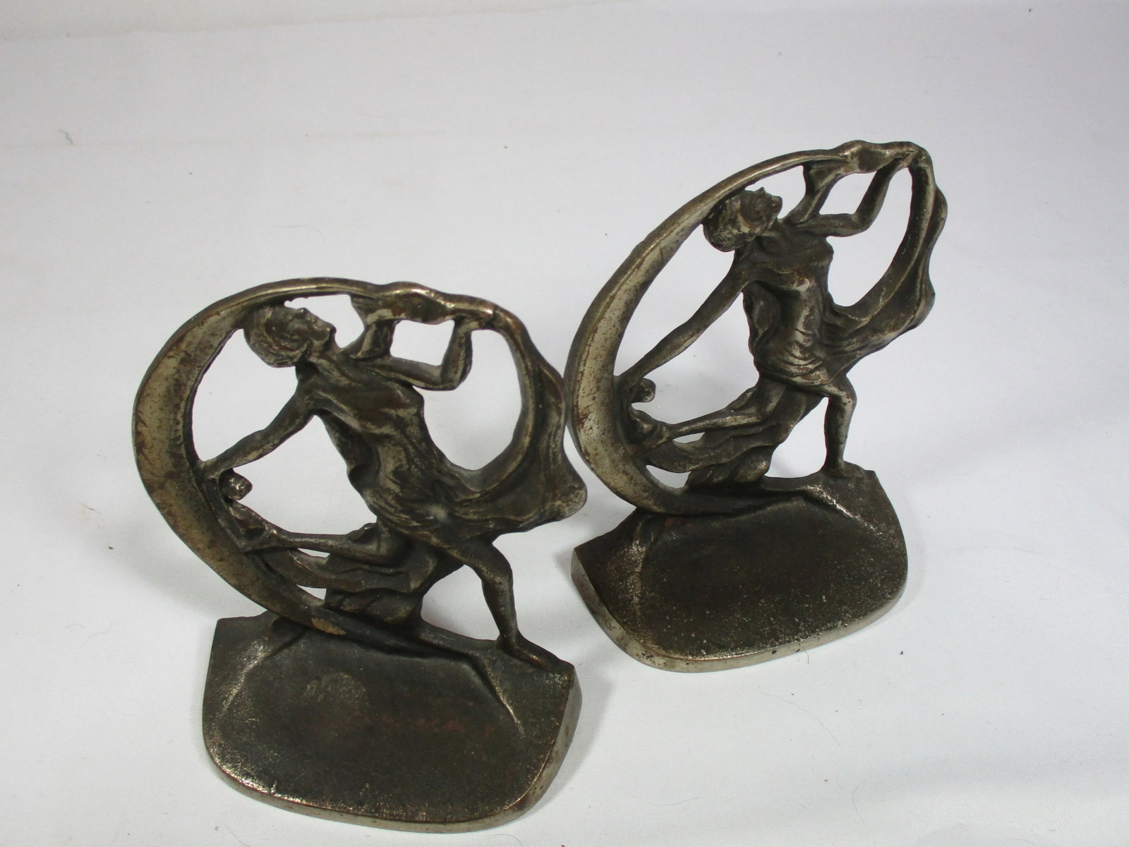 1930s = Art Deco Female Dancing Iron Bookends, Pair - 11