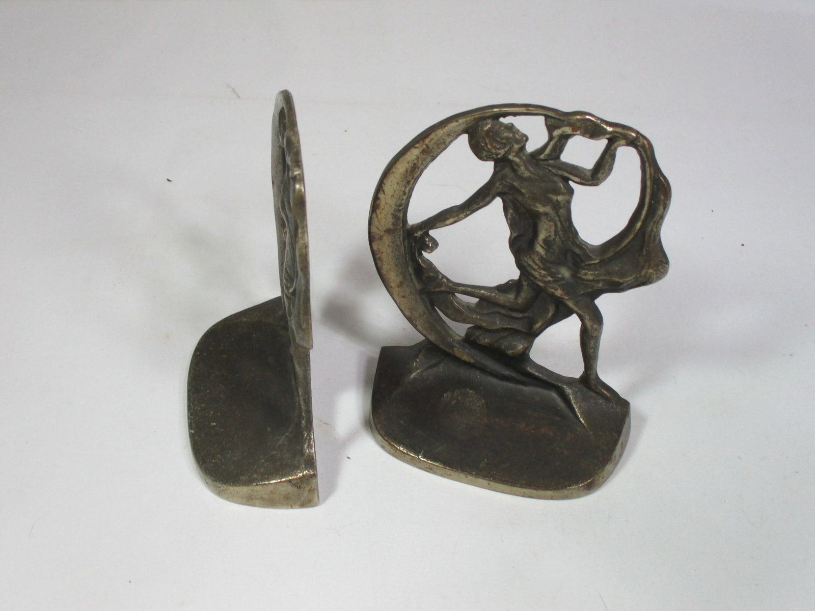 1930s = Art Deco Female Dancing Iron Bookends, Pair - 2