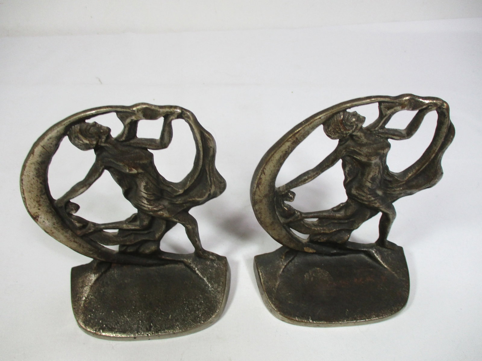 1930s = Art Deco Female Dancing Iron Bookends, Pair - 6
