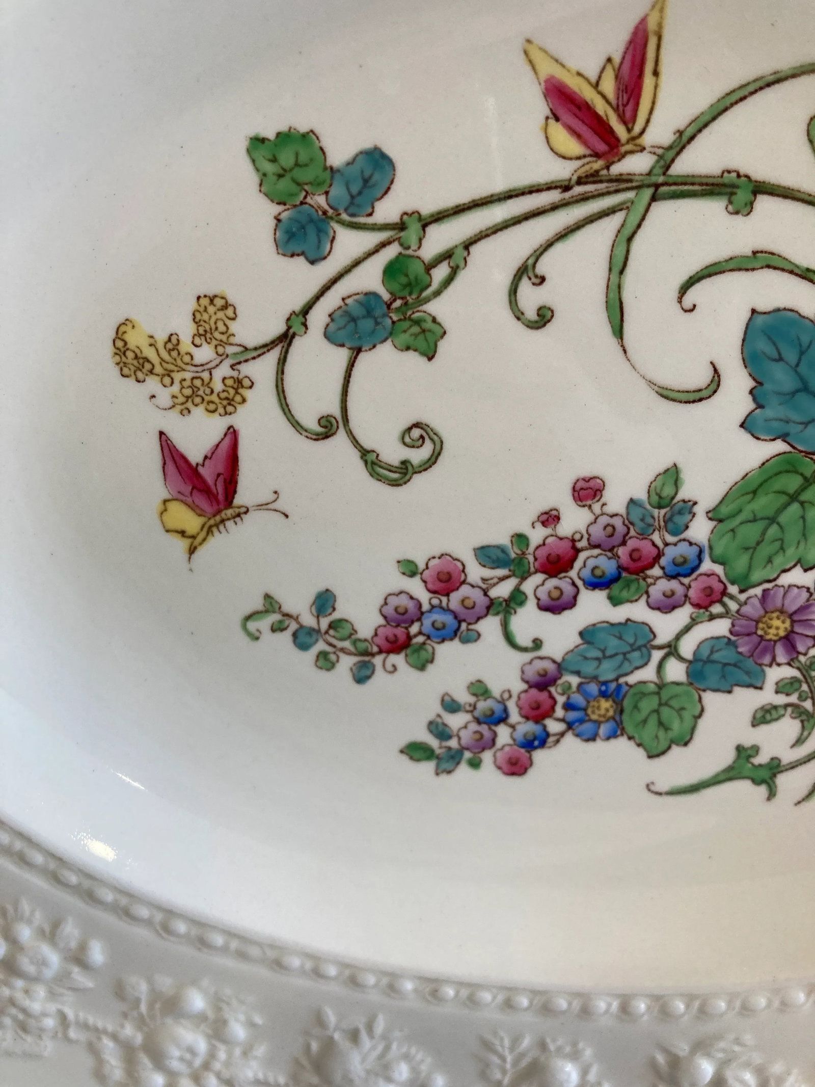 Wedgwood Embossed Floral Oval Platter - English Vintage - 2
