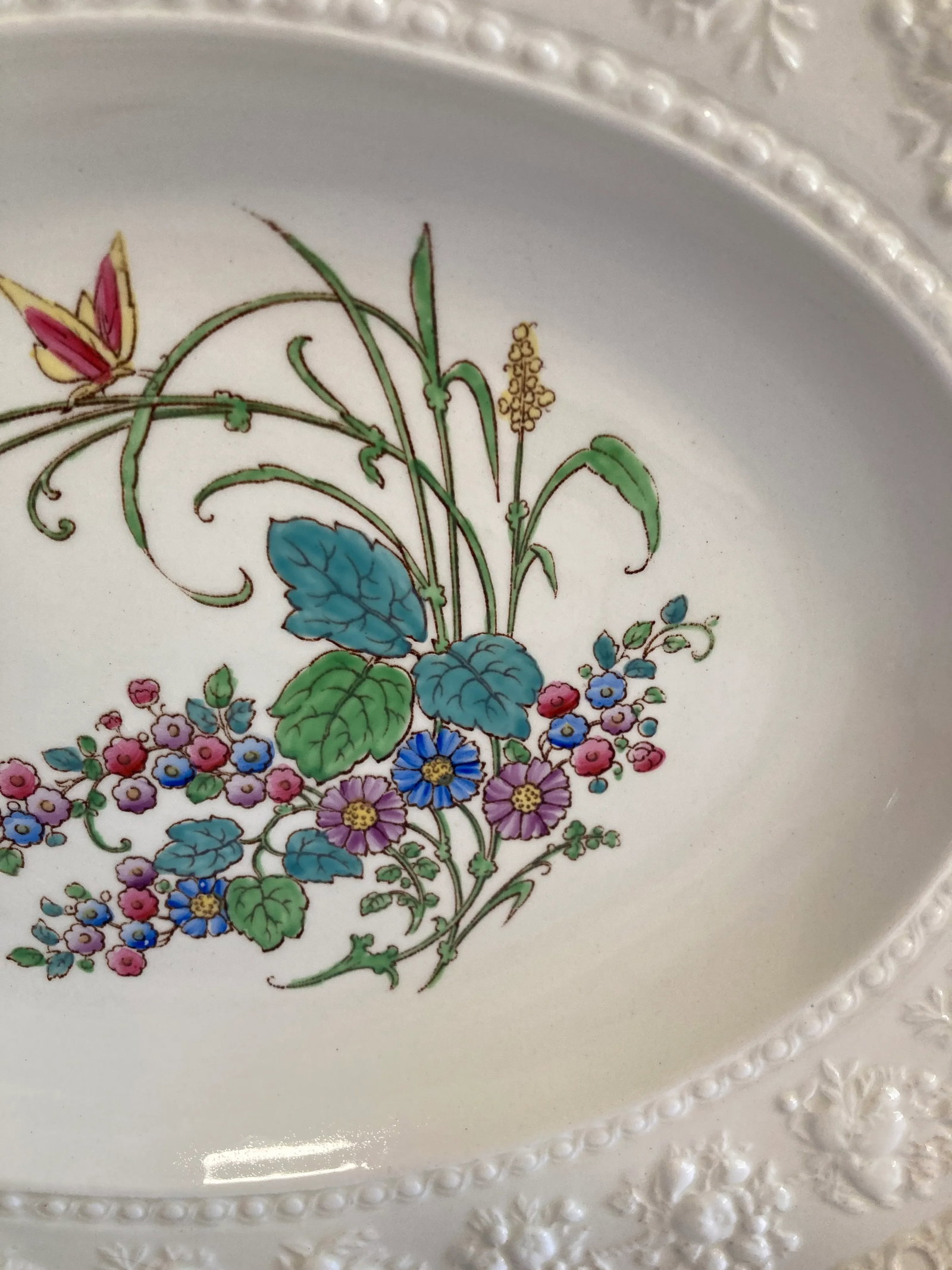 Wedgwood Embossed Floral Oval Platter - English Vintage - 3