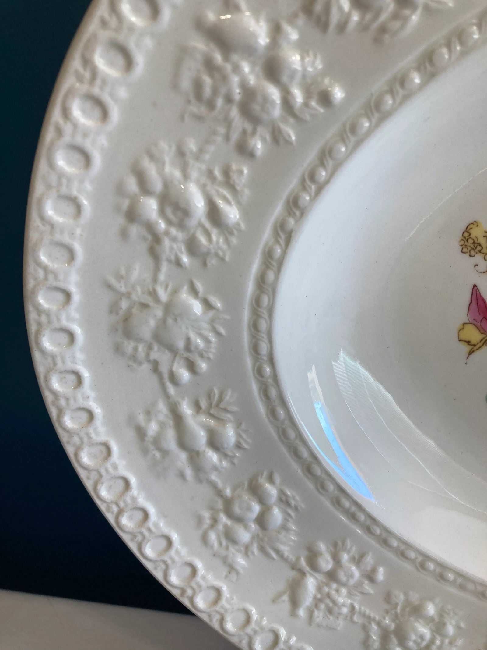 Wedgwood Embossed Floral Oval Platter - English Vintage - 5