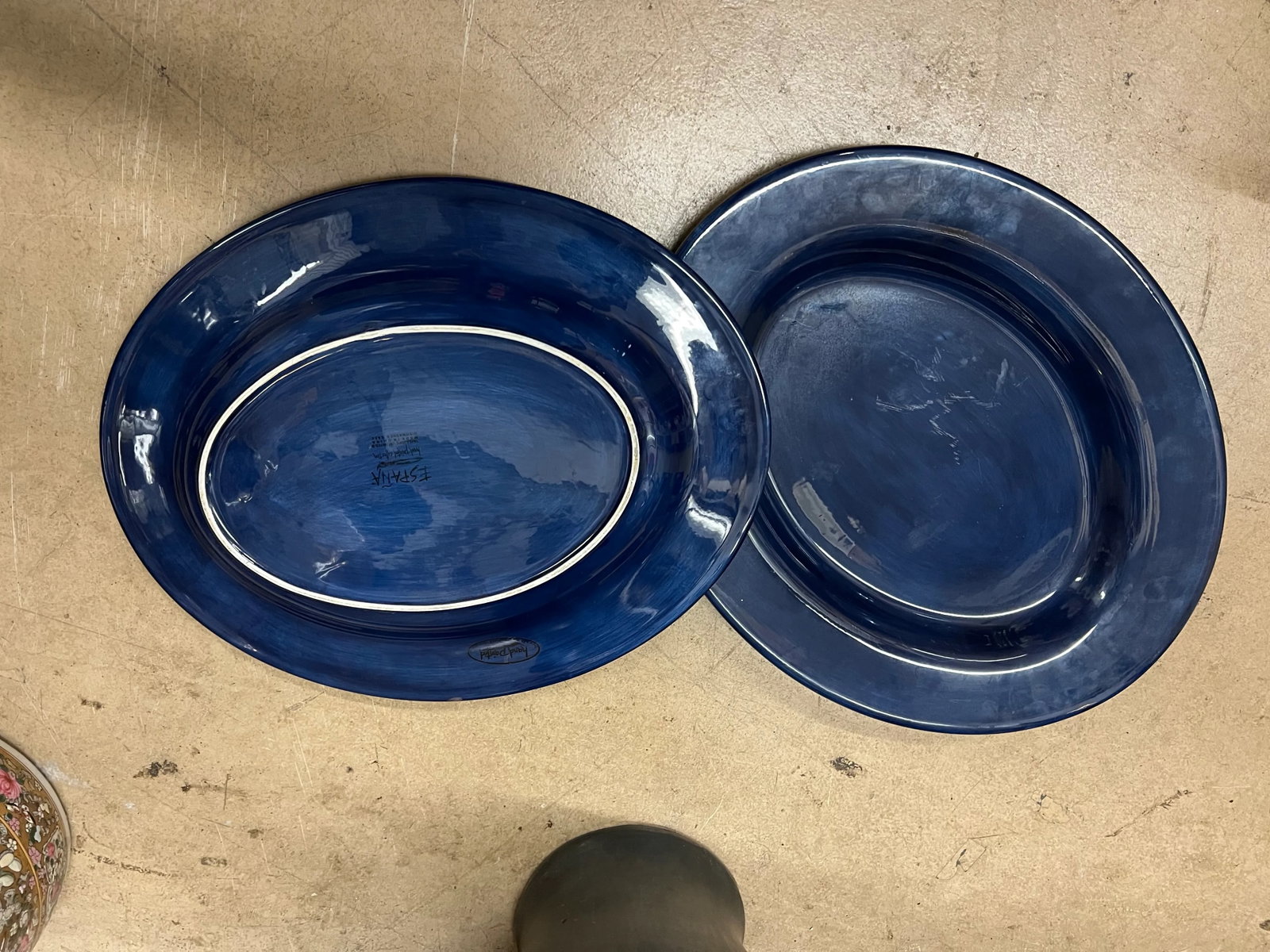 Vintage Blue Platters by Espana- Set of 2 - 3