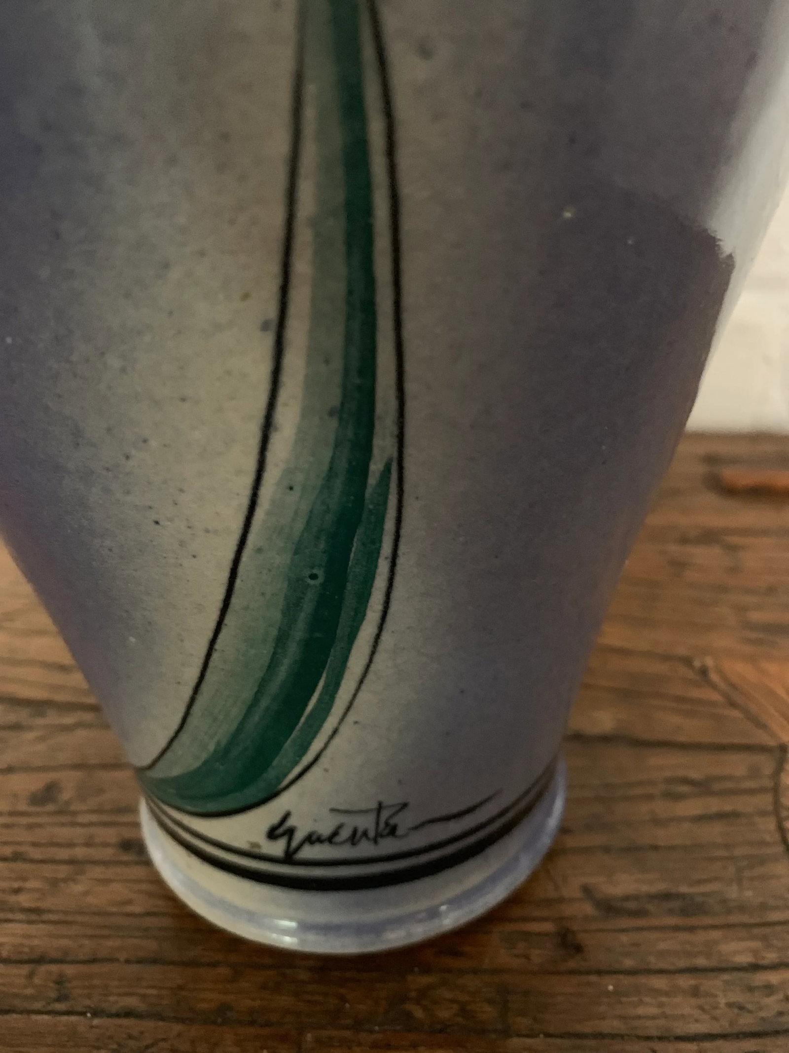 Vintage Ceramic Vase, Signed - 5