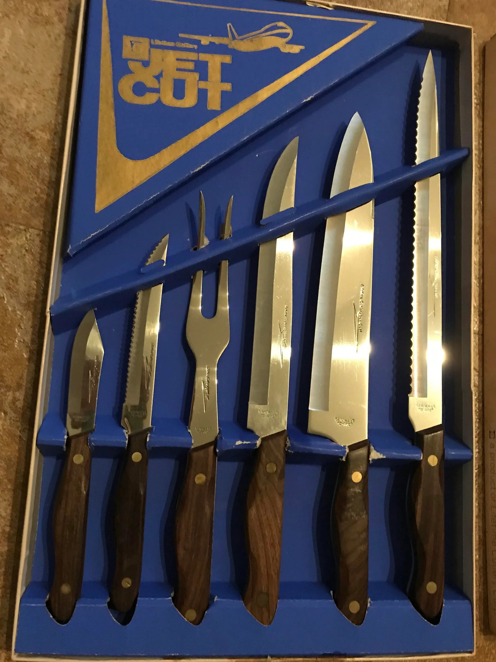 Vintage Japanese Lifetime Cutlery Jet Cut Carving Set - 4