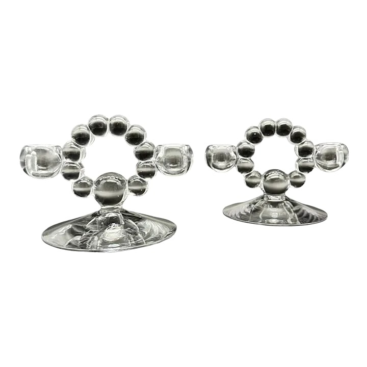 Vintage Double Light Candlestick Holders Candlewick Clear Blown Glass a Pair: Add a touch of vintage elegance to your home decor with this beautiful pair of double light candlestick holders. Crafted by Imperial Glass in the mid-century modern style, these candlesticks feature a