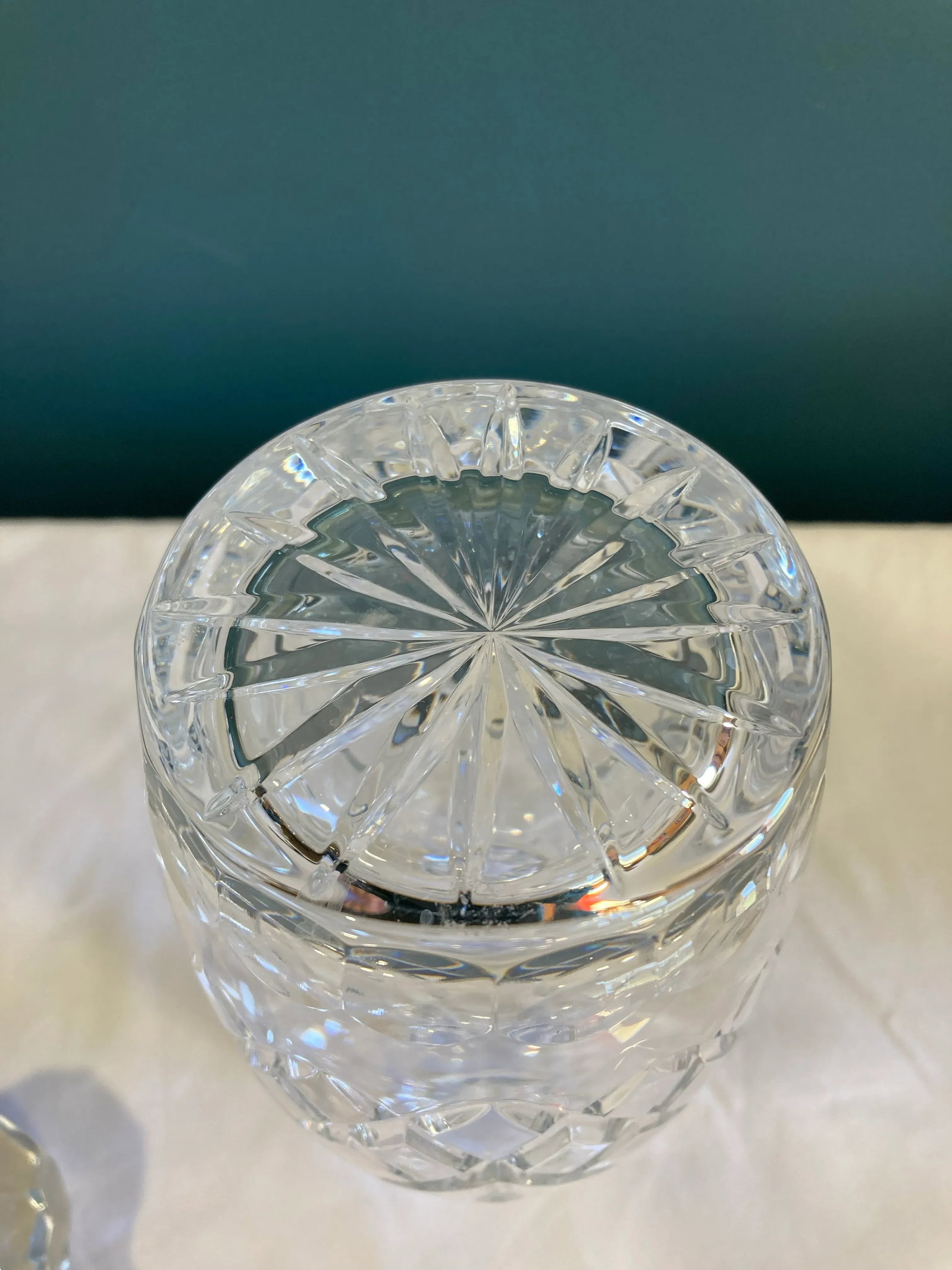 Vintage Cut Crystal Decanter With Faceted Stopper - 7