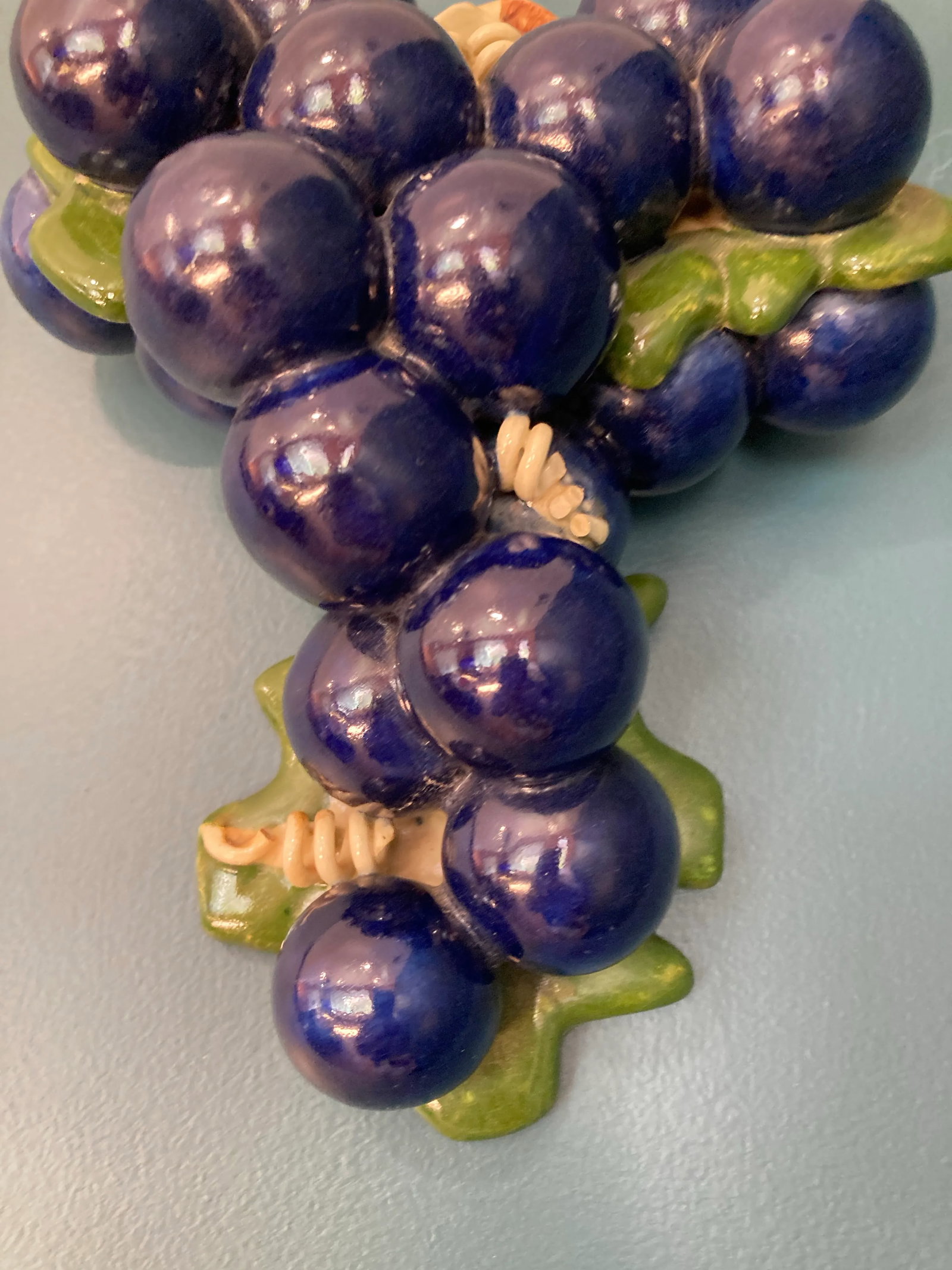 Mid-Century Grape Cluster Ceramic Wall Decor - 2