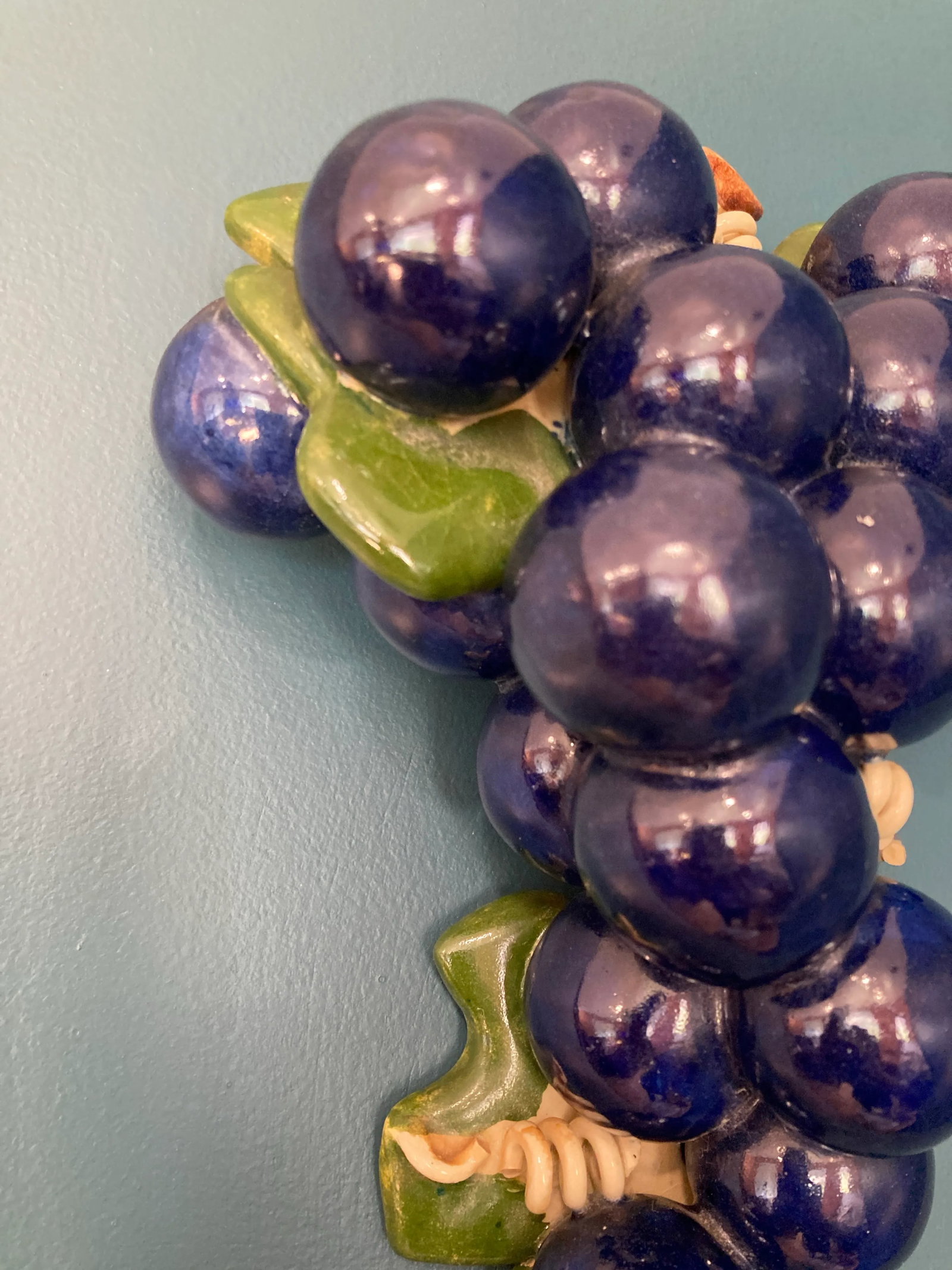 Mid-Century Grape Cluster Ceramic Wall Decor - 3