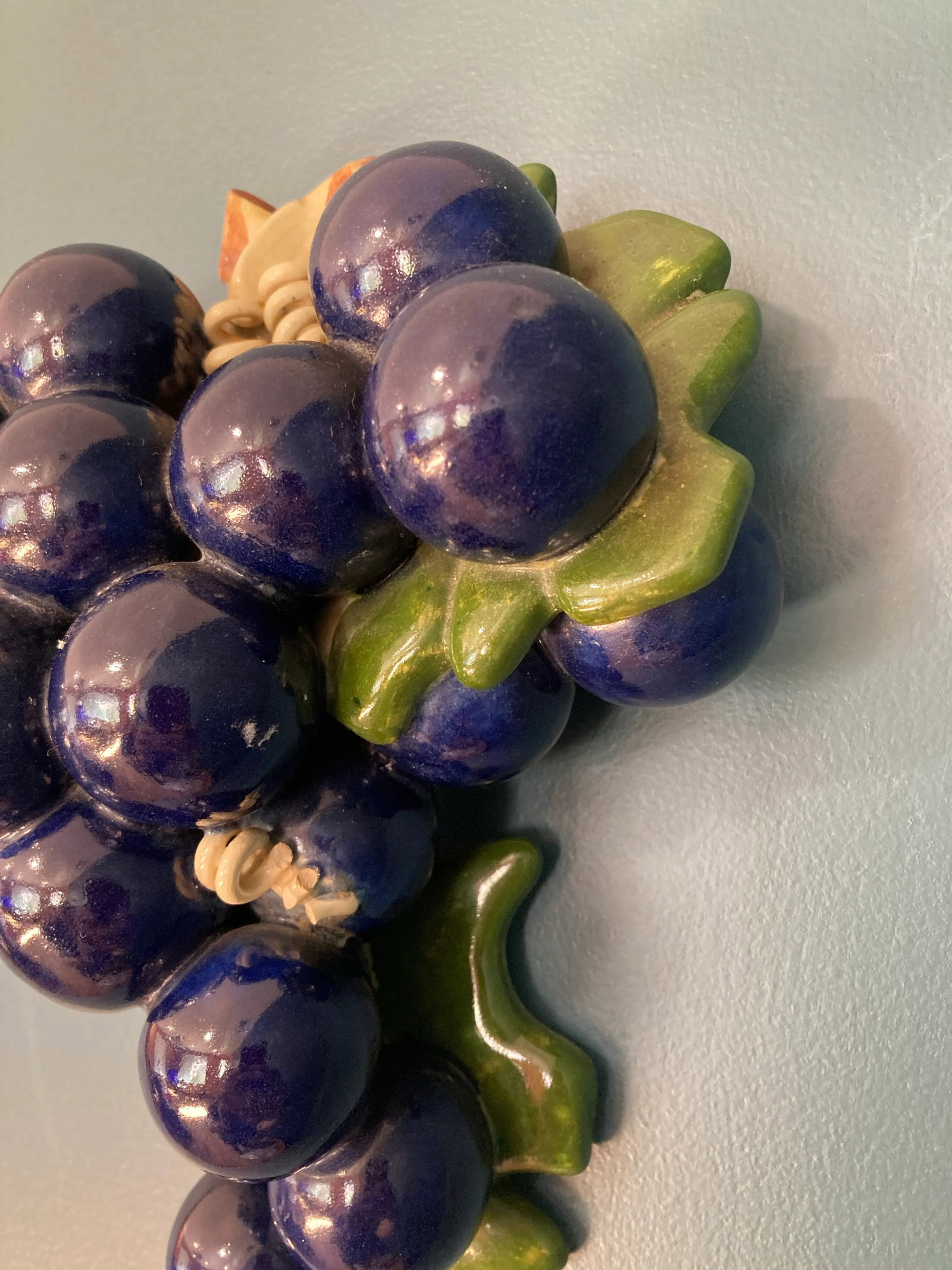 Mid-Century Grape Cluster Ceramic Wall Decor - 4