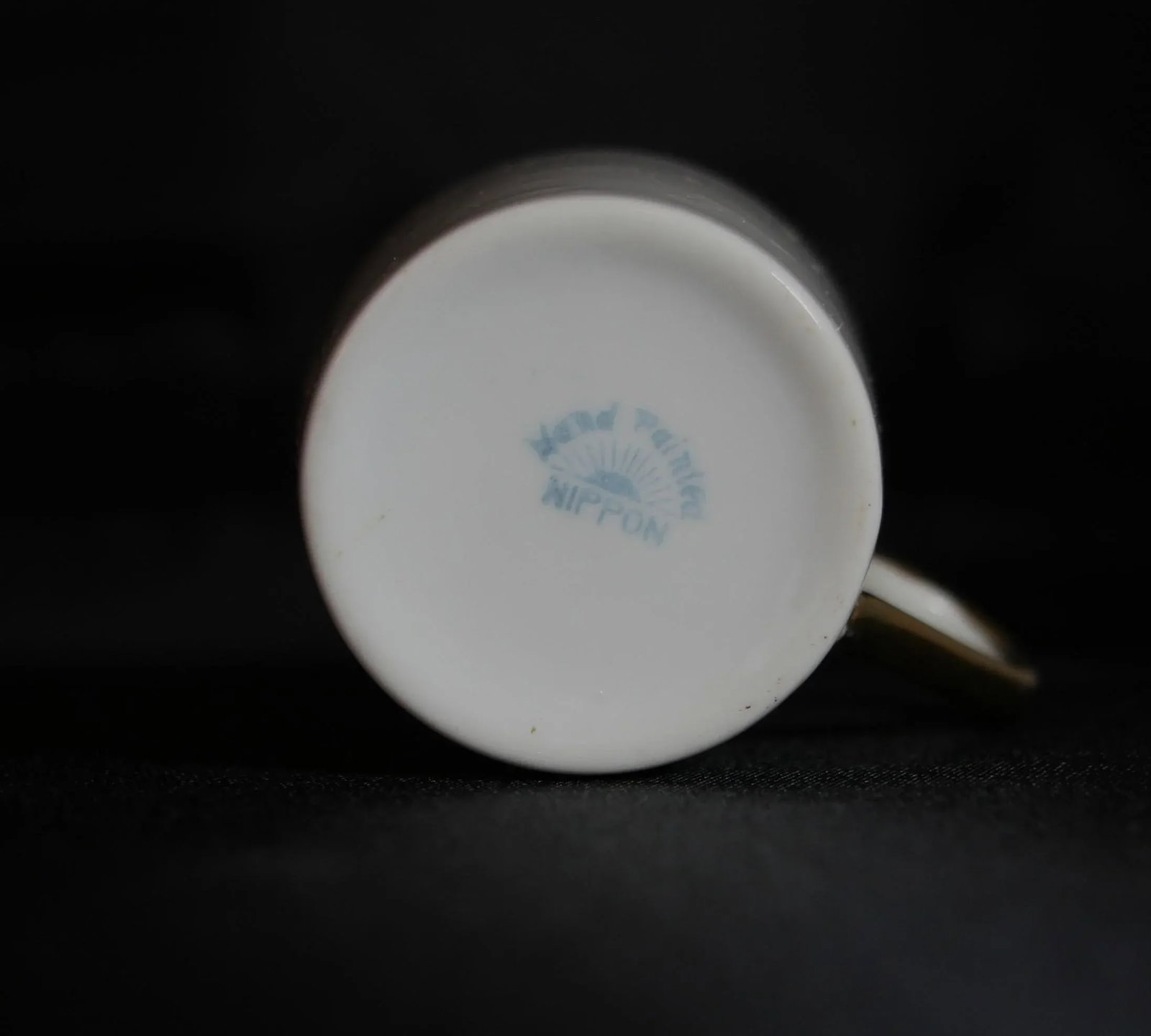 Antique Nippon Hand Painted Porcelain Espresso Demitasse Cup & Saucer White With Gold - 11