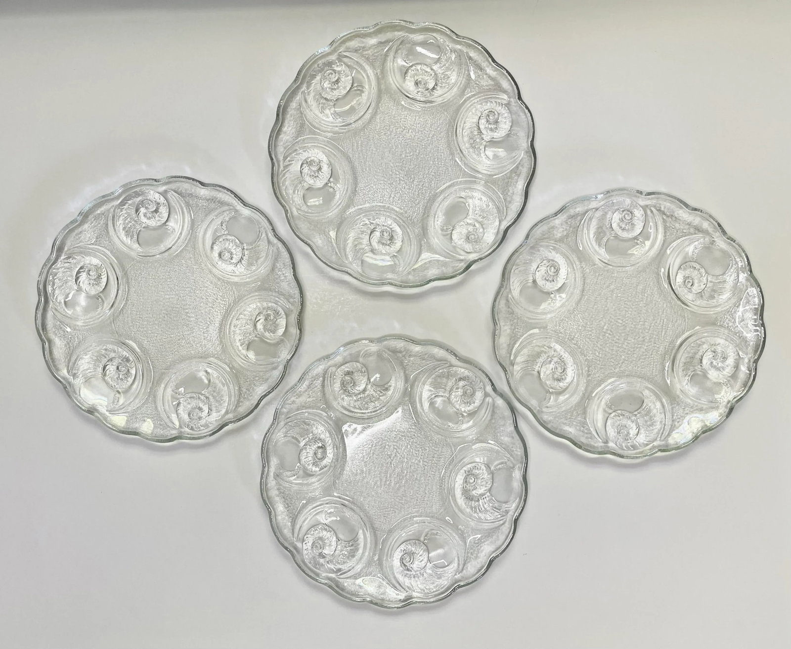 Vintage Spiral Shell Plates- Set of 4 - 3