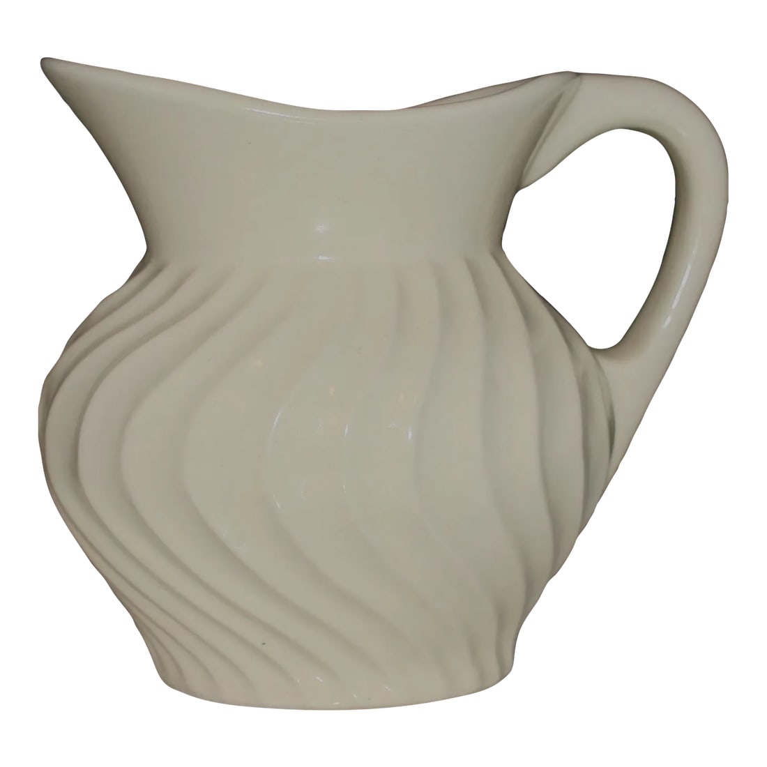 Vintage Fioriware Zanesville Art Pottery Pitcher Cream Color Swirl Design: Vintage Fioriware Studio Pottery Swirl Design Pitcher This vintage pitcher was created between 1986-2006 by Fioriware in Zanesville, Ohio. The pitcher is cream-colored and decorated with a distinct sw