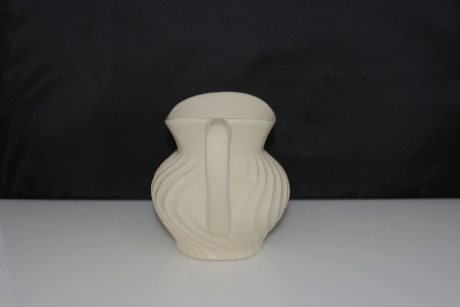 Vintage Fioriware Zanesville Art Pottery Pitcher Cream Color Swirl Design - 6