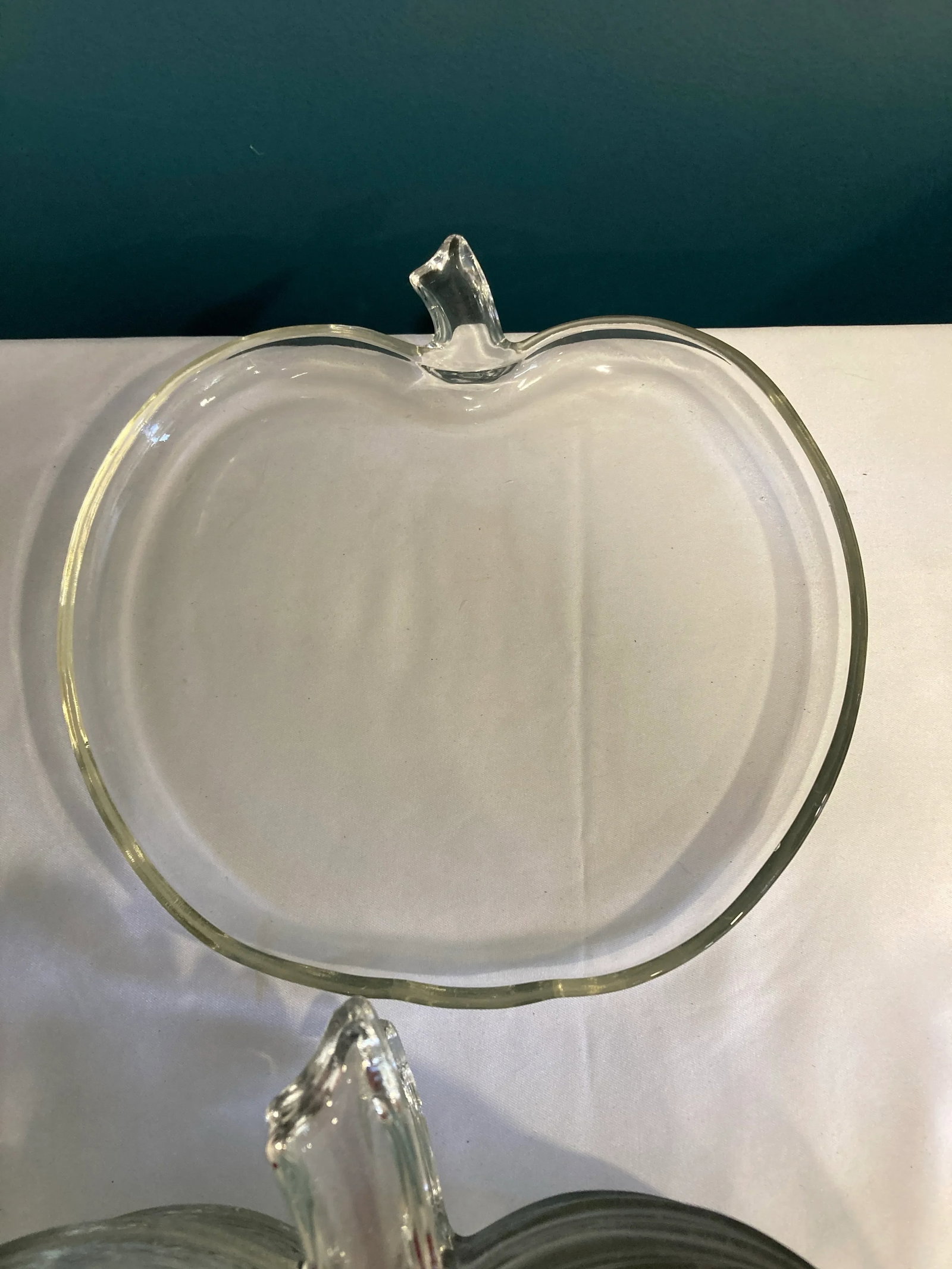 Mid 20th Century Clear Glass Apple Plates- Set of 8 - 2