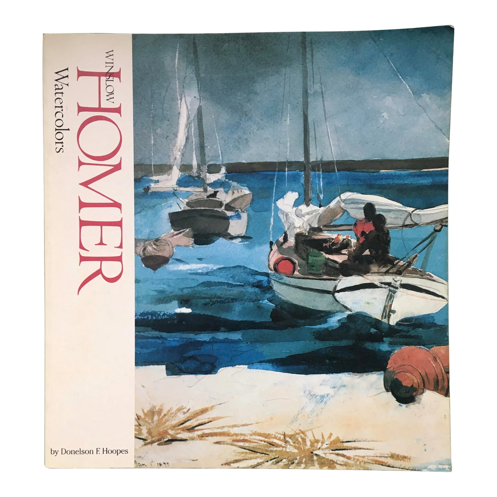 1970s Winslow Homer Watercolors by Donelson F. Hoopes Paperback Book: A collection of Winslow Homer watercolors featured in this vintage paperback coffee table book adds visual interest and also an entertaining read providing a story to complement each image. Ships
