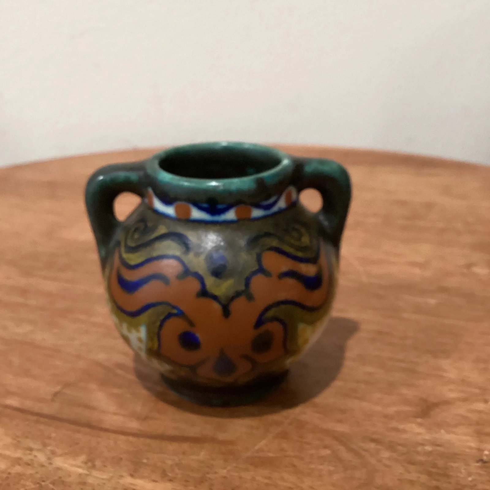 Antique Gouda Pottery Handled Vases & Pots Set Circa 1922-1923 Holland - Set of 2 - 7