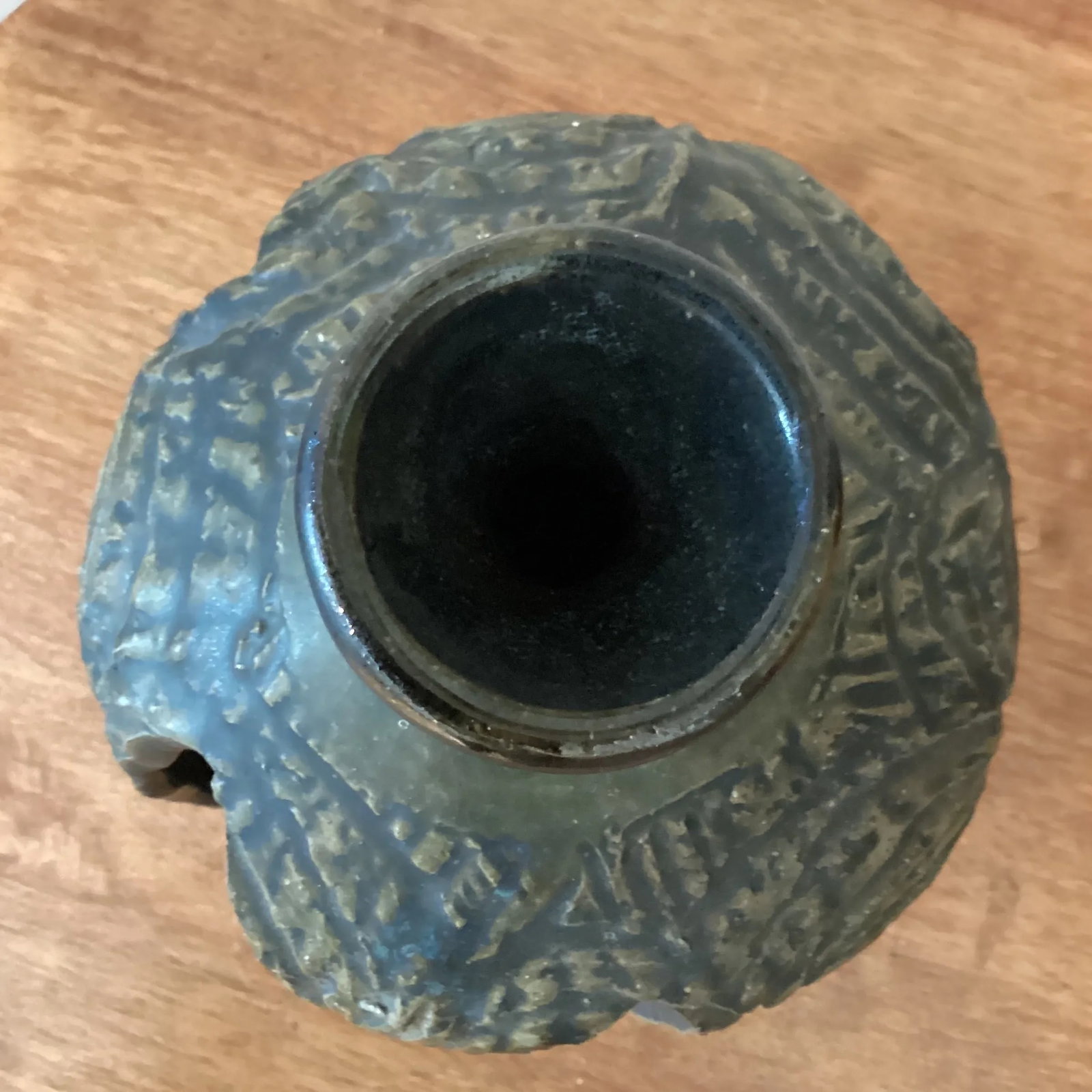 Mid-Century Modern Double Walled Handcrafted Stoneware Sculpture Vase - 6