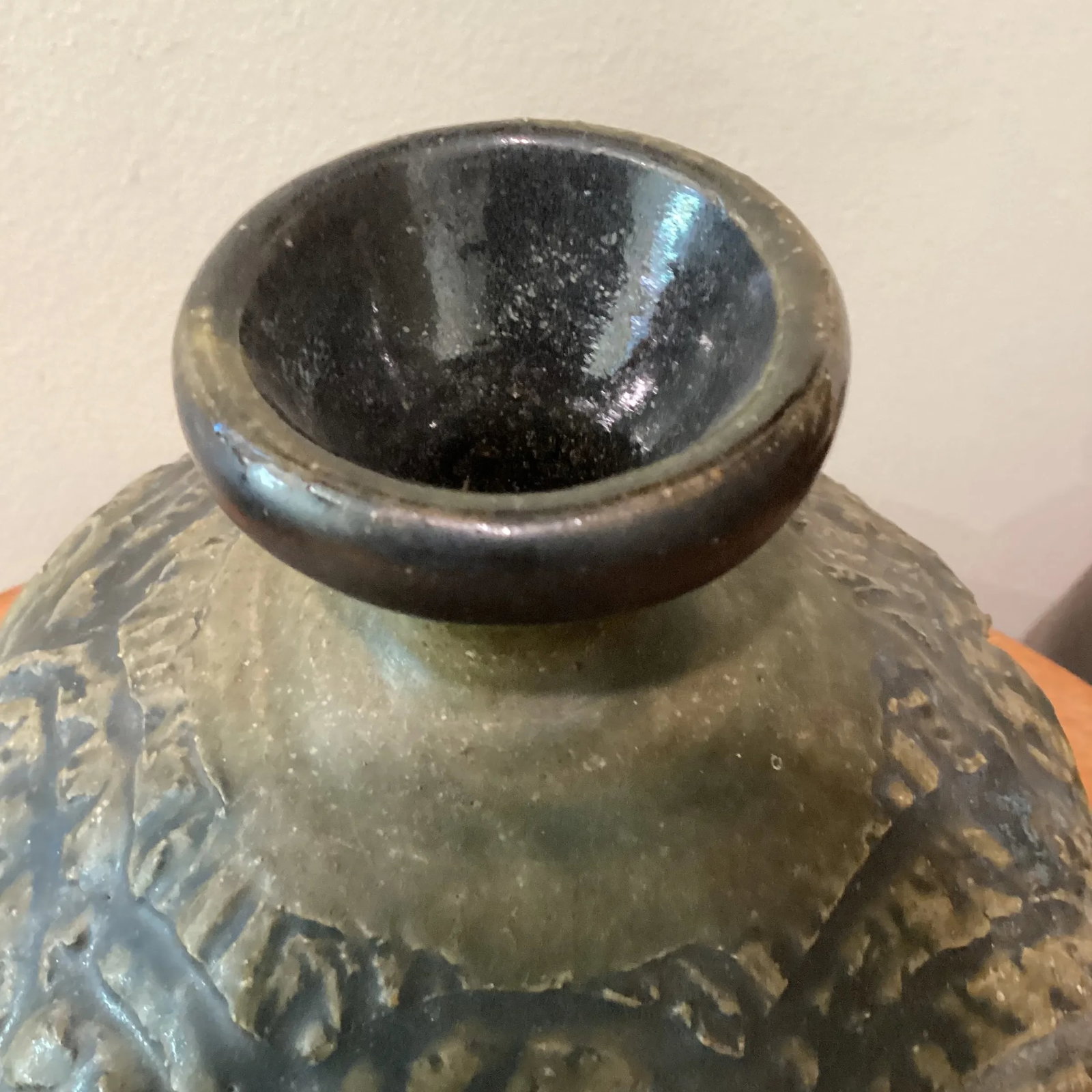 Mid-Century Modern Double Walled Handcrafted Stoneware Sculpture Vase - 9