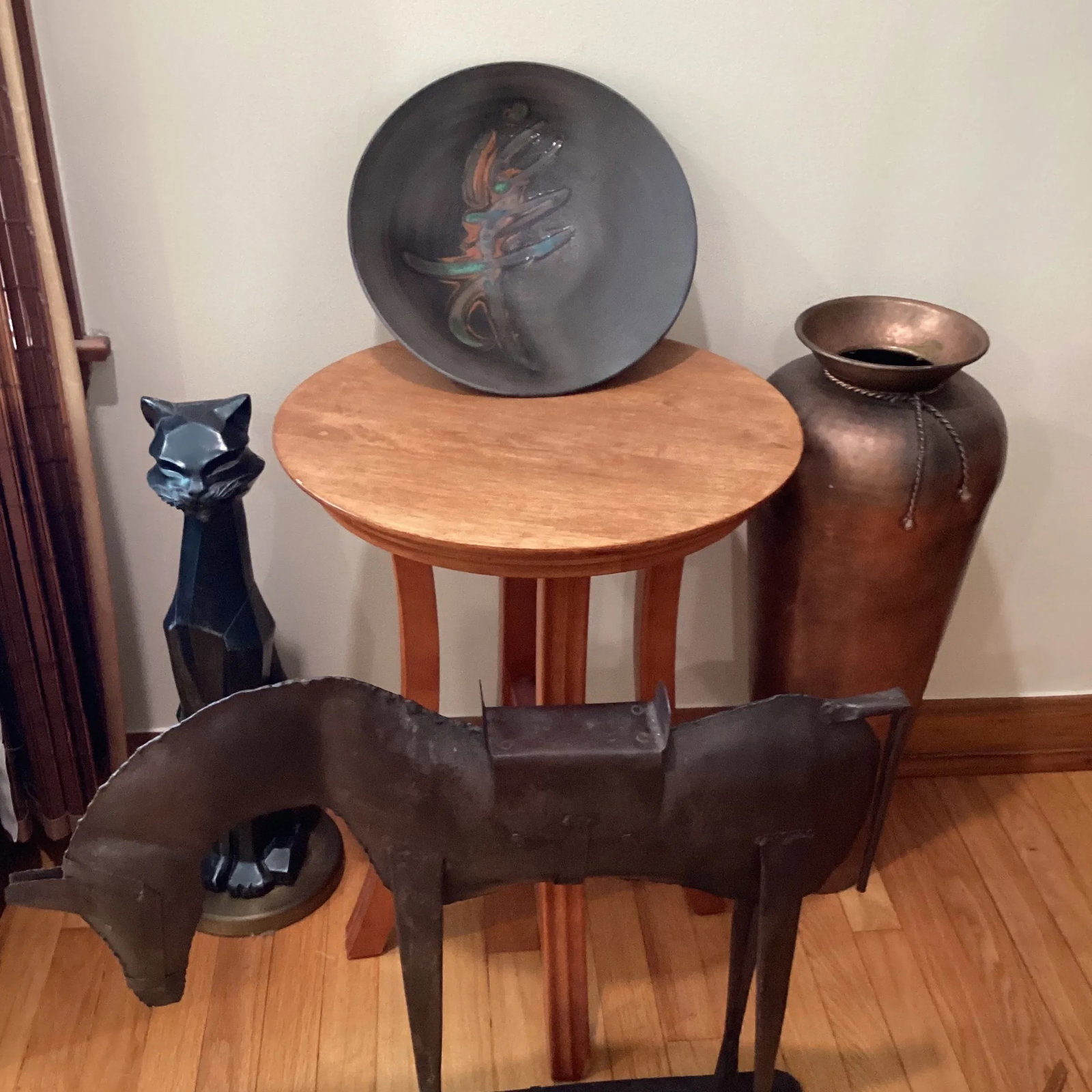 Mid 20th Century Tony Evans Raku Pottery Studio Pottery Centerpiece Bowl With Enameled Asian Calligr - 11