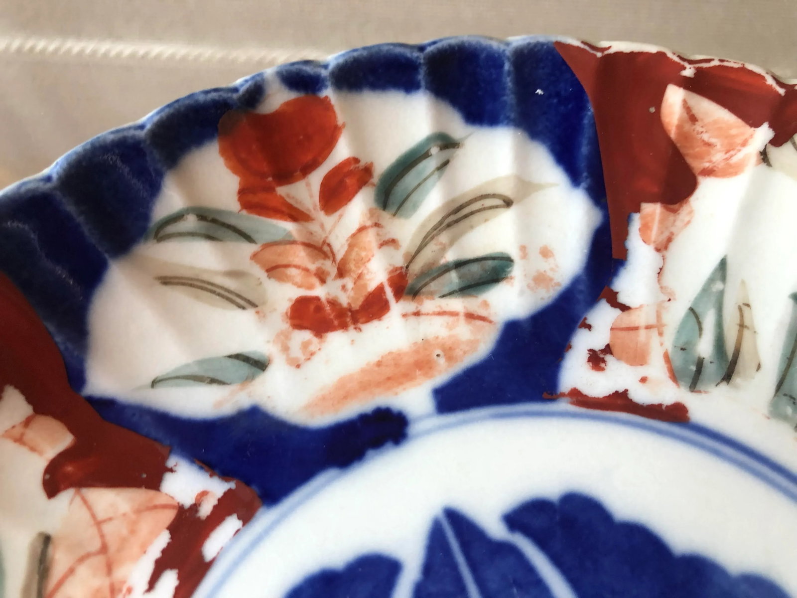 18th-19th Century Antique Japanese Imari Scalloped Rim Plate - 4