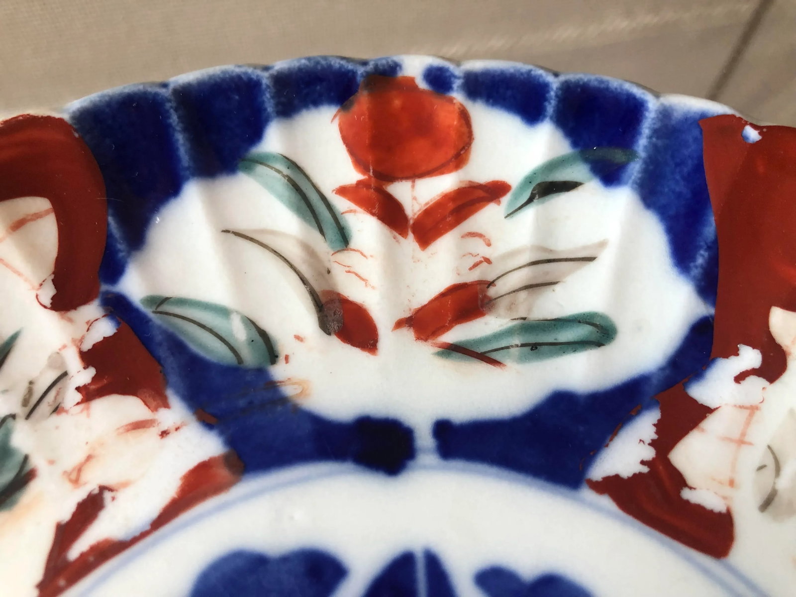 18th-19th Century Antique Japanese Imari Scalloped Rim Plate - 5