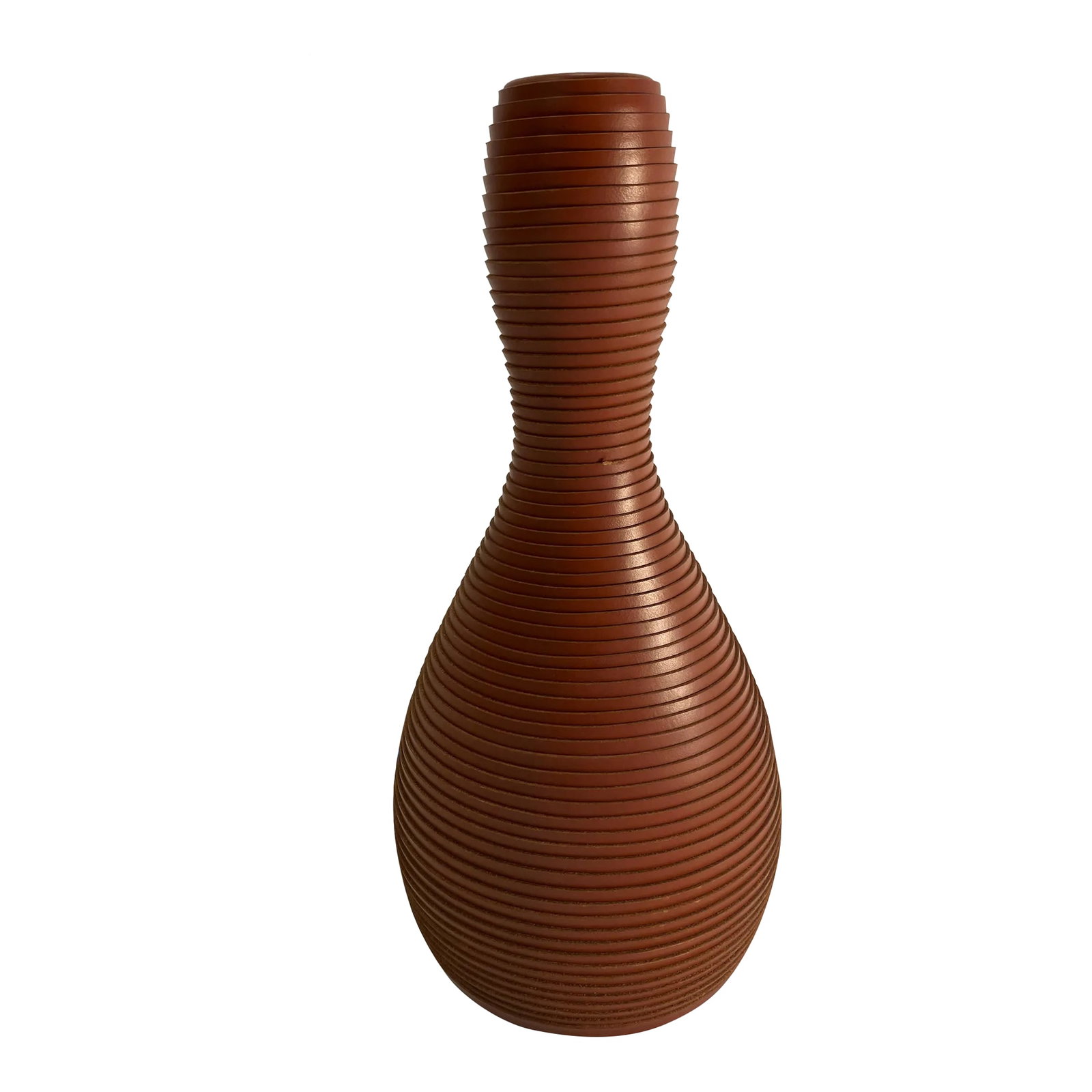1990s Italian Leather Vase Signed Pizzitutti: This vase is signed Pizzitutti ( Giorgio Pizzitutti) This is a sculptural form made of strips of leather H 11.5 Diameter 5 Condition: Alterations: Original Condition Unaltered Imperfections: Some