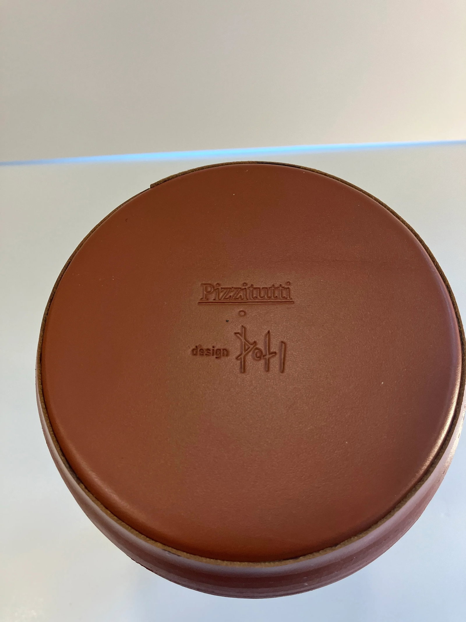 1990s Italian Leather Vase Signed Pizzitutti - 4