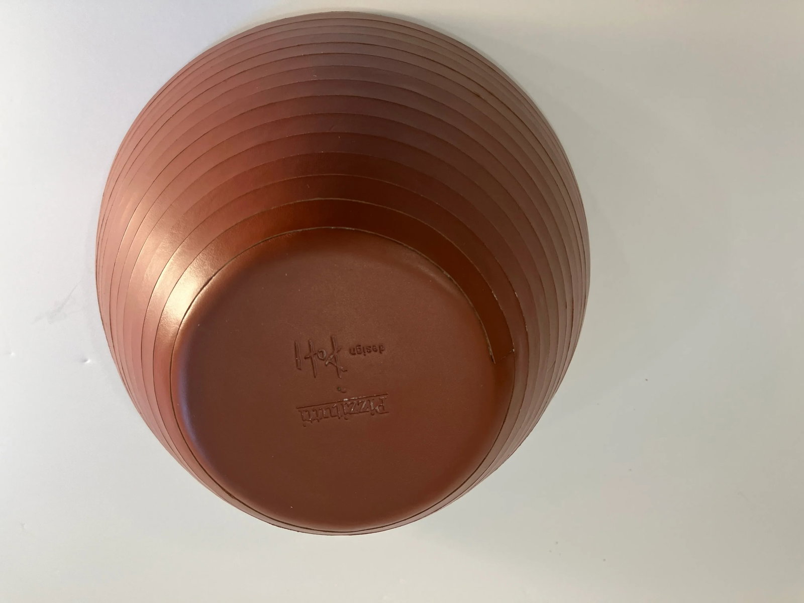 1990s Italian Leather Vase Signed Pizzitutti - 6