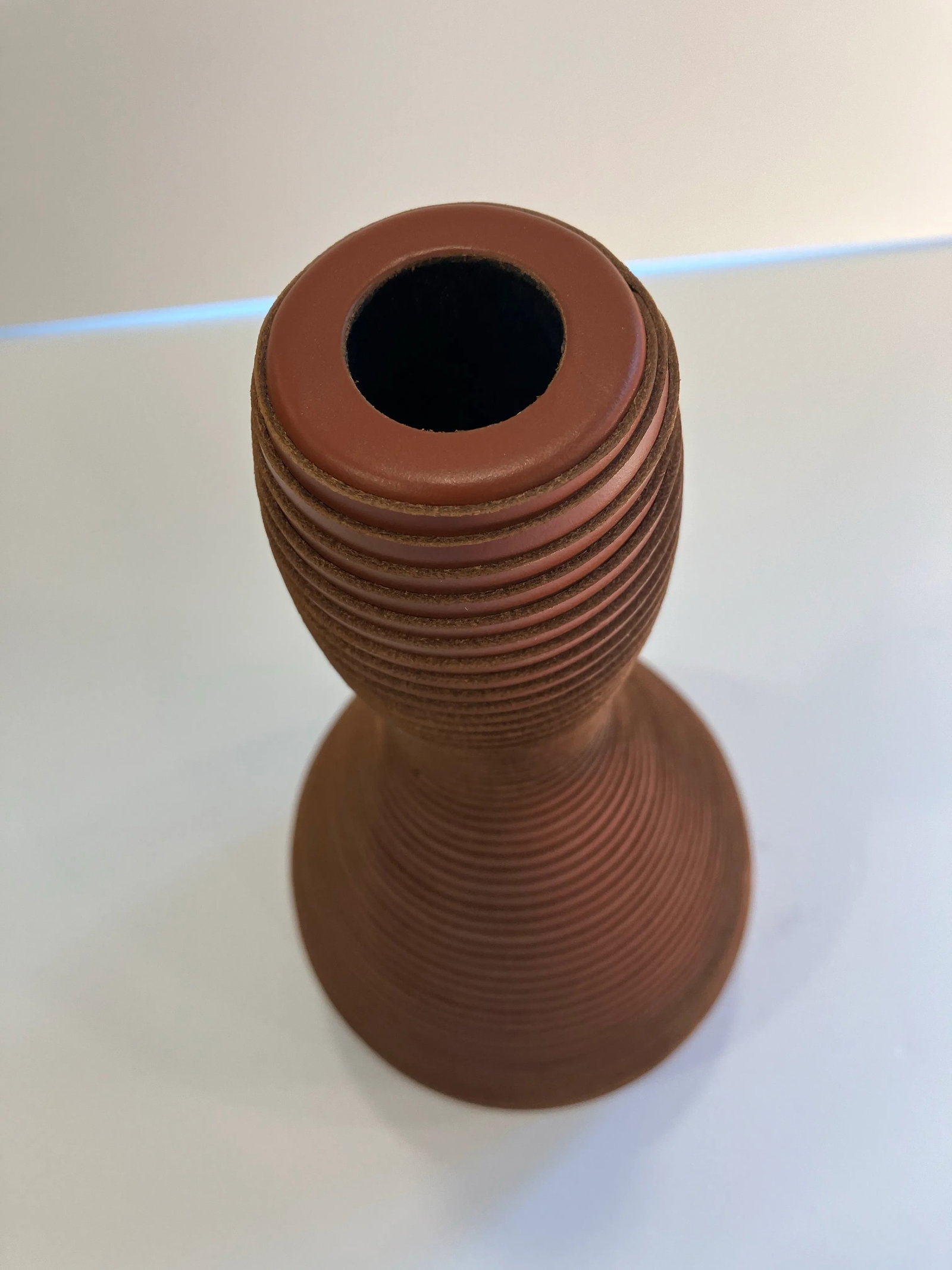 1990s Italian Leather Vase Signed Pizzitutti - 9