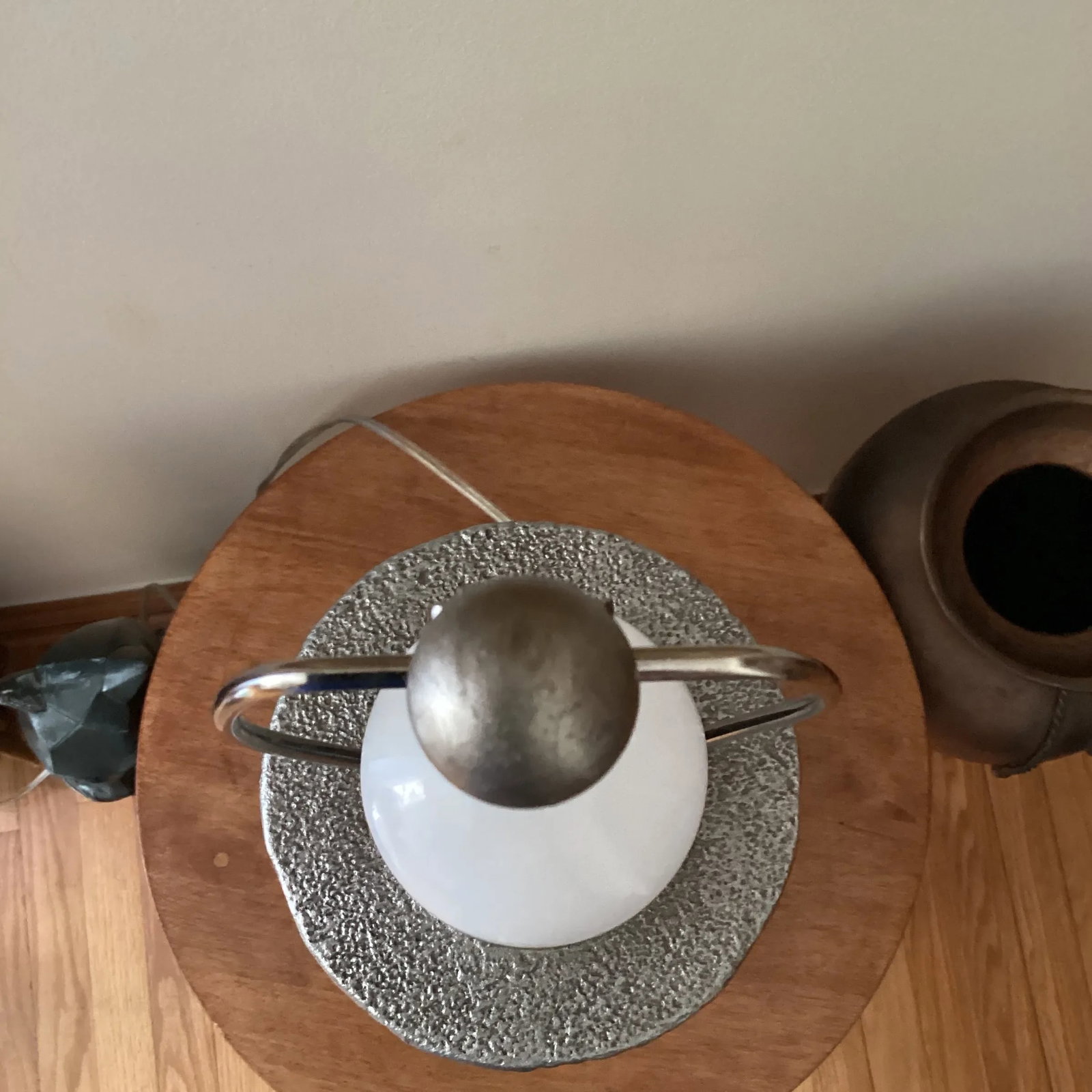 20th Century Modern Brutalist Style Cylinder Shape Iron Lamp Geometric Pattern - 8