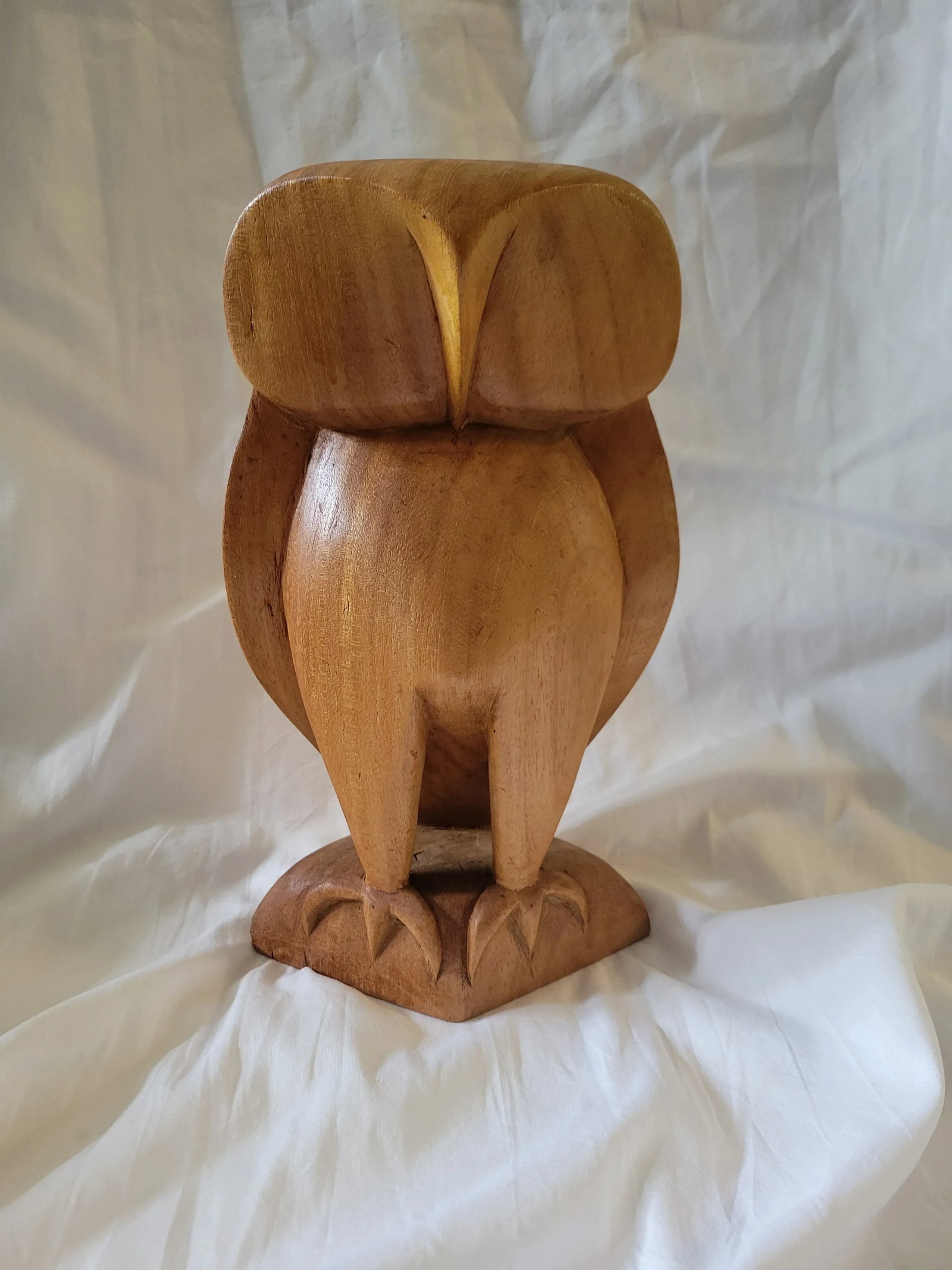 1980s Modernist Carved Wooden Owl Figure - 3