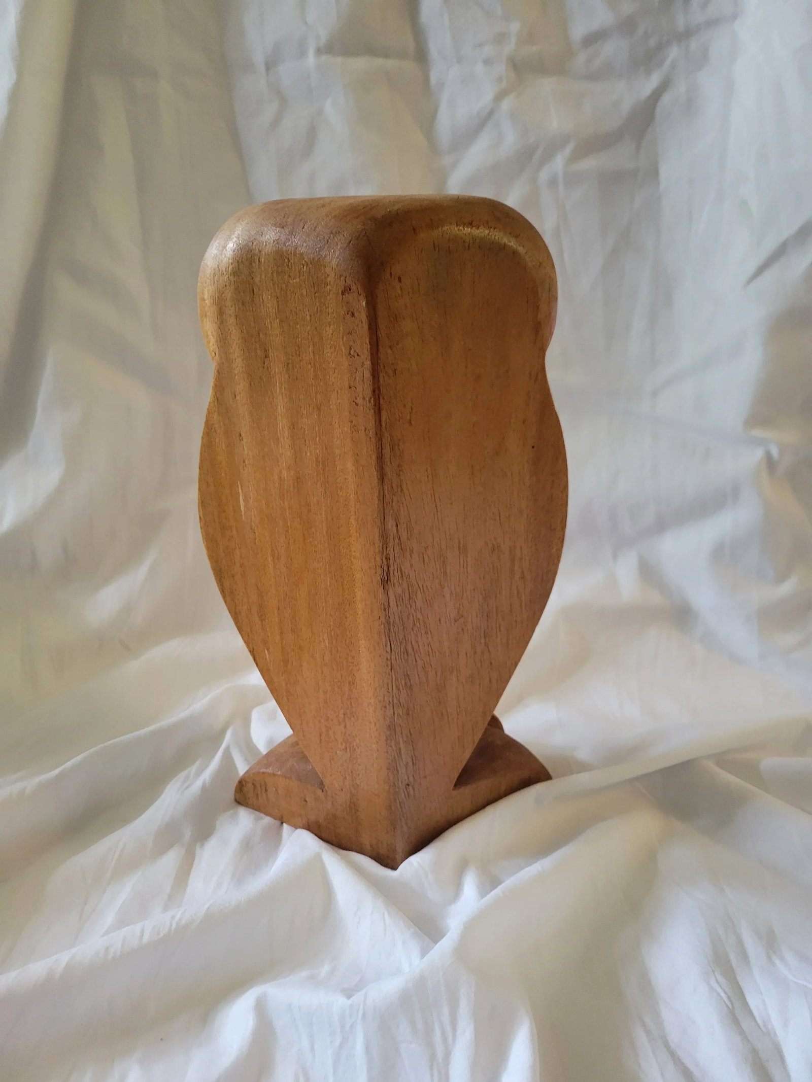 1980s Modernist Carved Wooden Owl Figure - 4