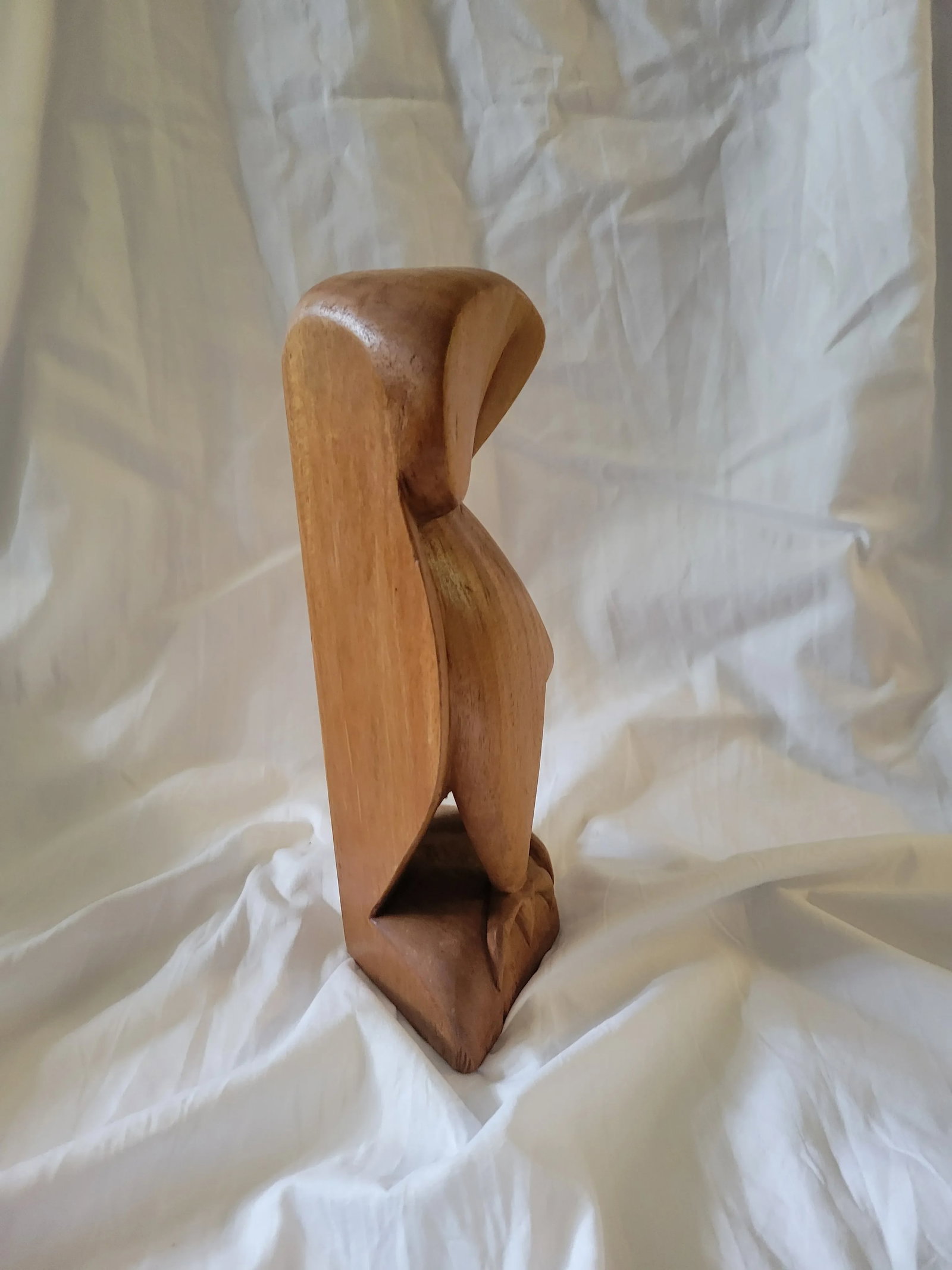 1980s Modernist Carved Wooden Owl Figure - 5