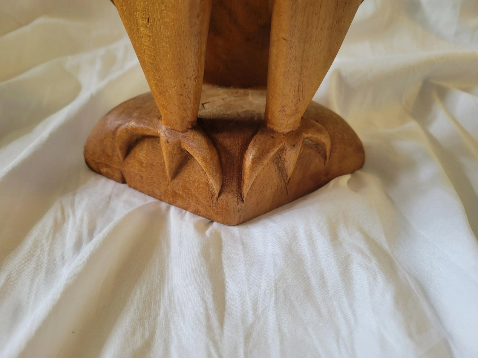 1980s Modernist Carved Wooden Owl Figure - 6