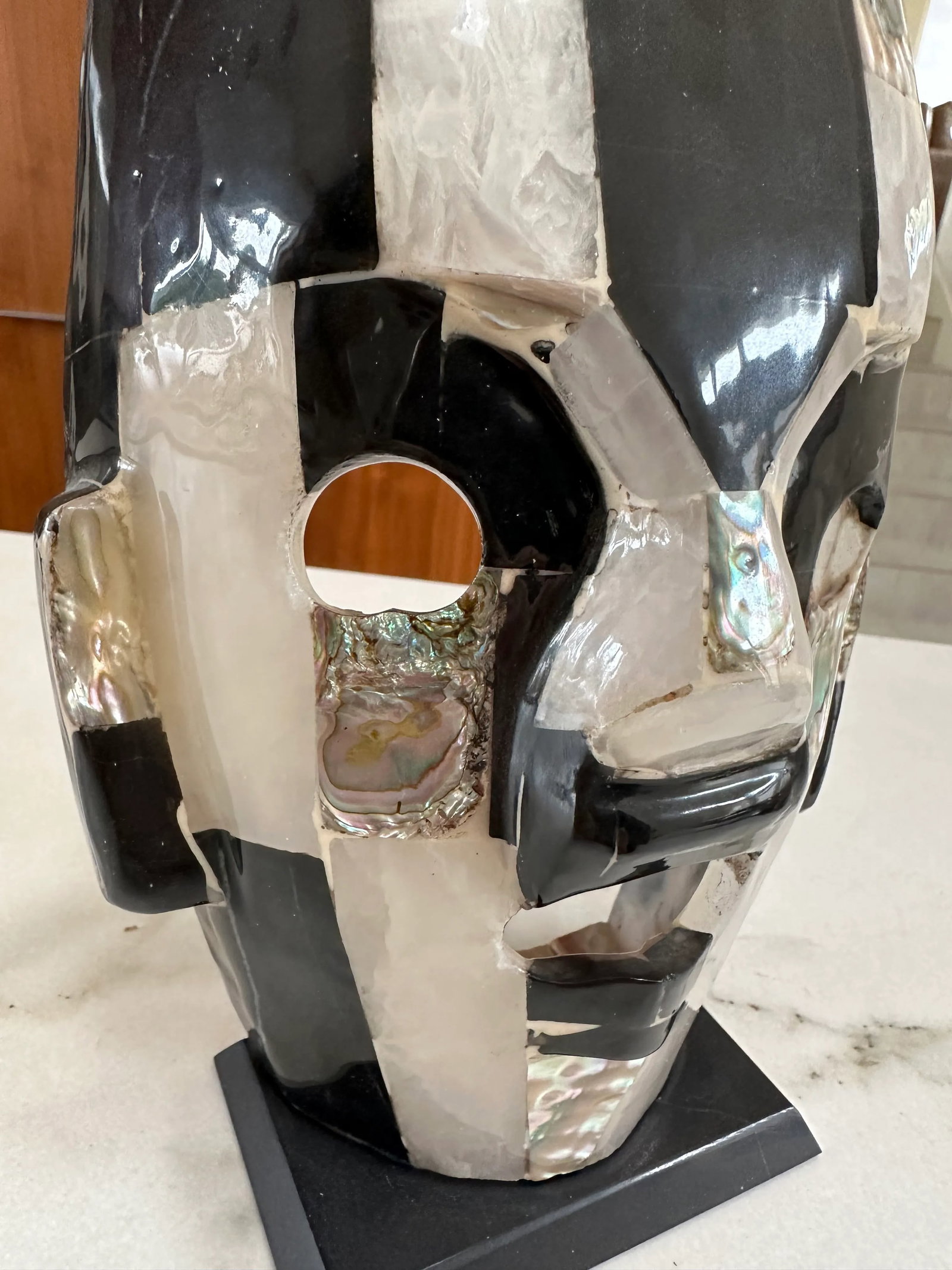 1970s Vintage Los Castillo Mexicana Stone Tribute Mask - 4