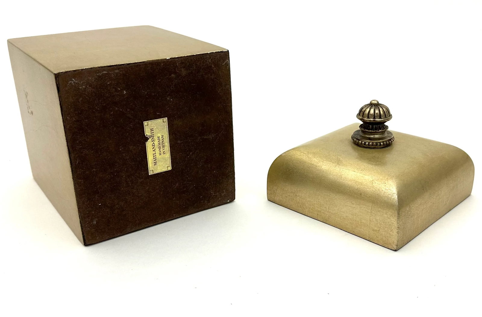 1980s Maitland Smith Gold Leaf Lacquer Box - 5
