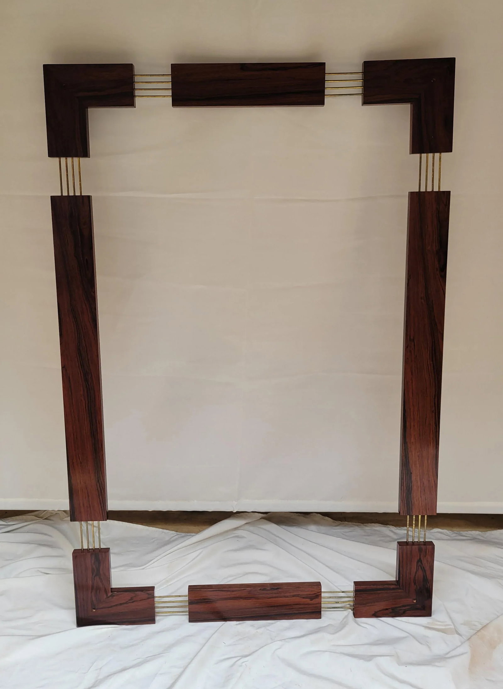 1950s Rosewood Mirror Frame by Glas & Tra, Hovmantorp, Sweden - 7