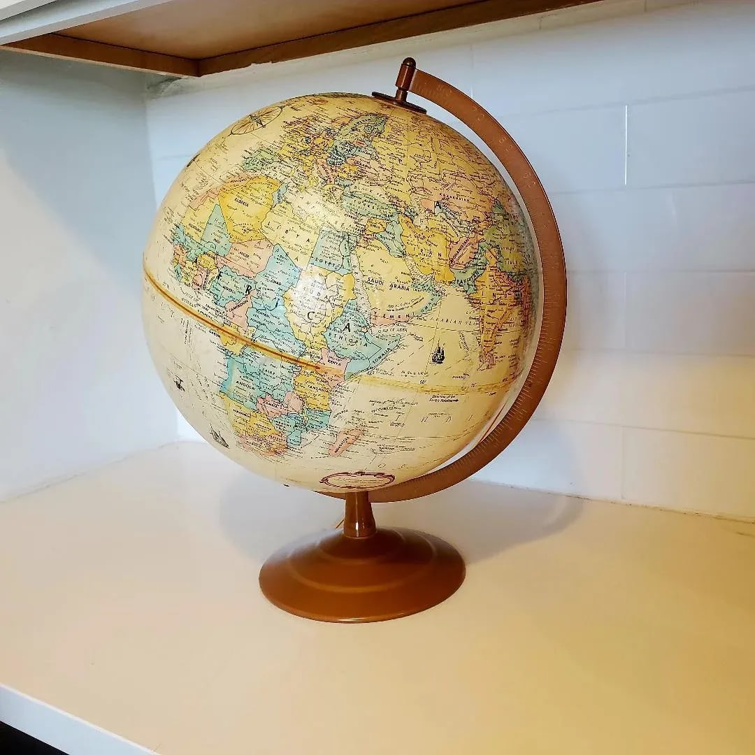 Vintage Replogle World Globe With Metal Base - 2