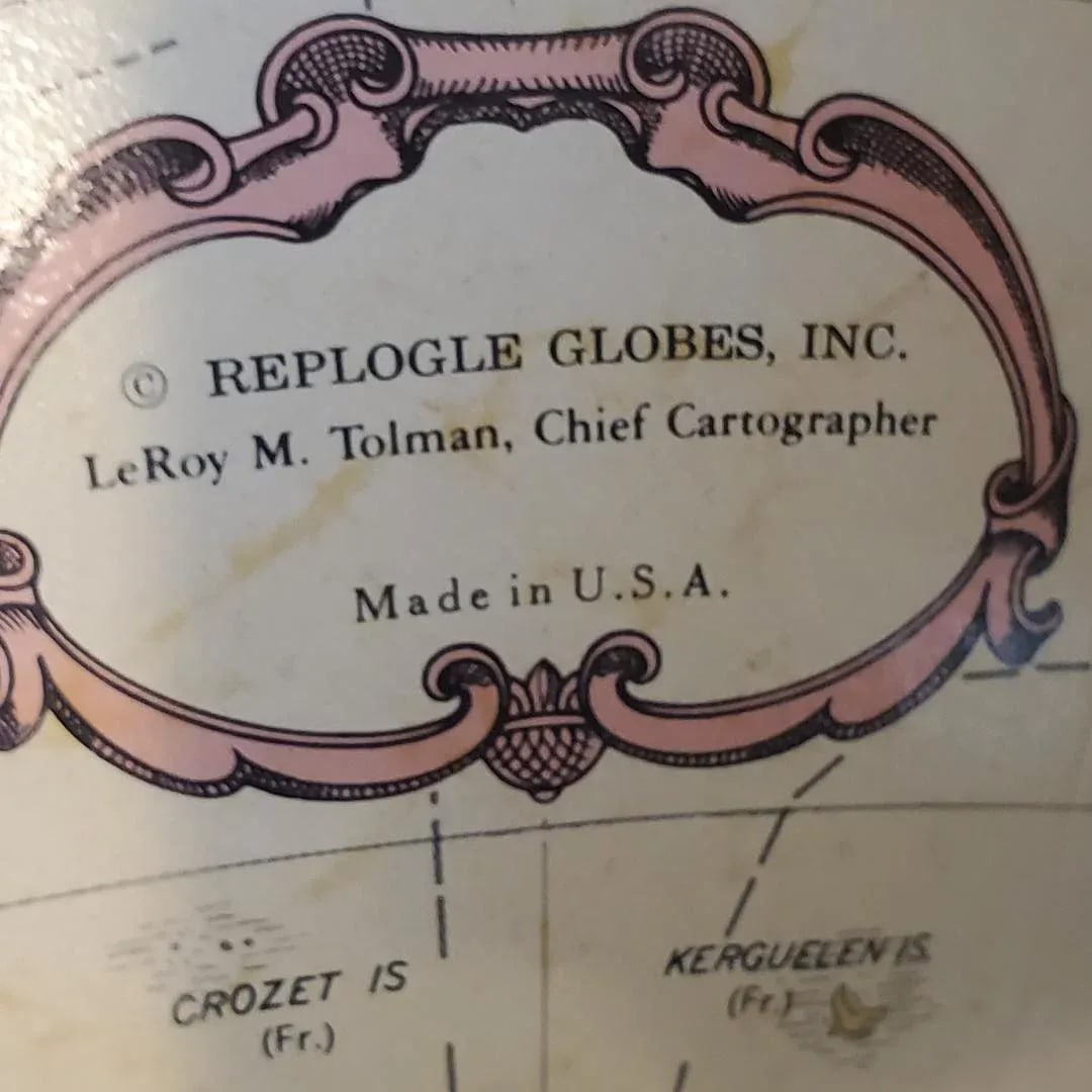 Vintage Replogle World Globe With Metal Base - 3