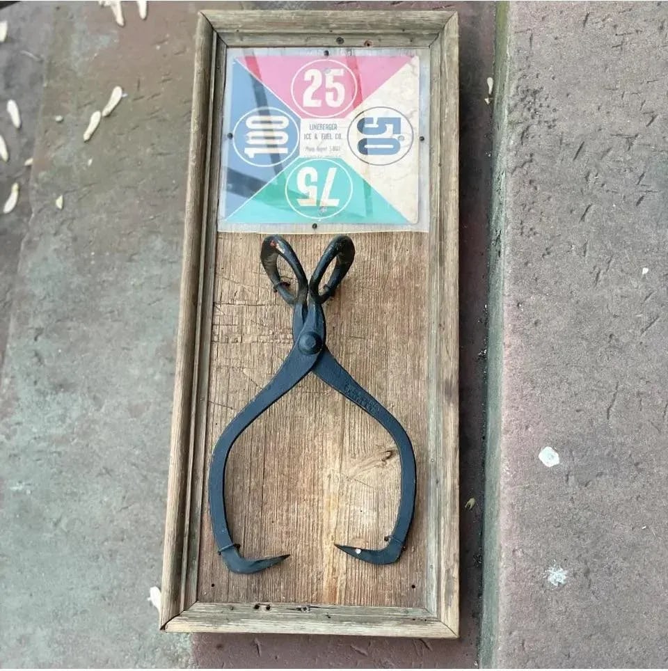 Early 20th Century Handmade Rustic Antique Sign for "Lineberger Ice & Fuel Co" in Gastonia,N.C. - 2