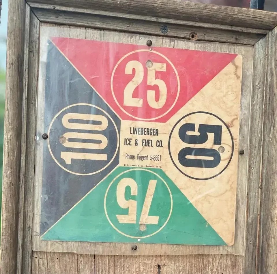Early 20th Century Handmade Rustic Antique Sign for "Lineberger Ice & Fuel Co" in Gastonia,N.C. - 4