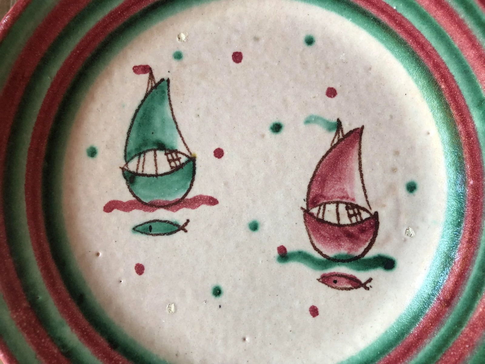 Italian Mid 20th Century Nautical Scene Stoneware Centrepiece Plate - 2