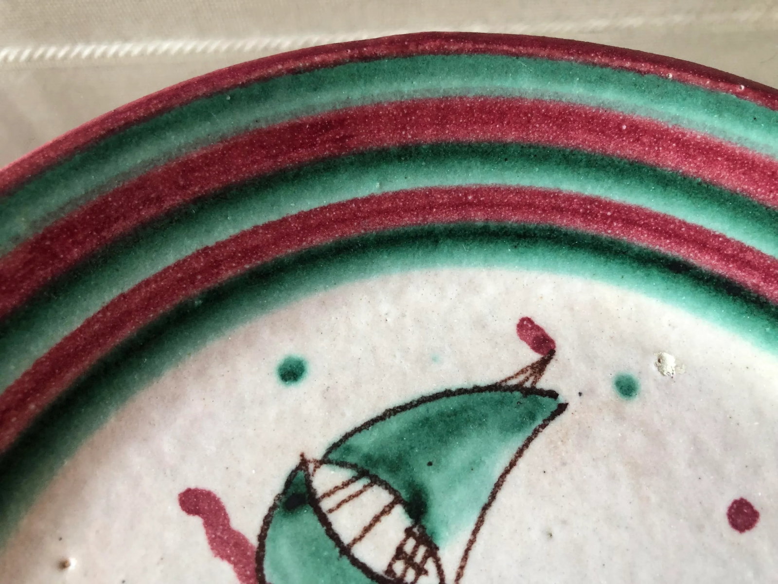Italian Mid 20th Century Nautical Scene Stoneware Centrepiece Plate - 3