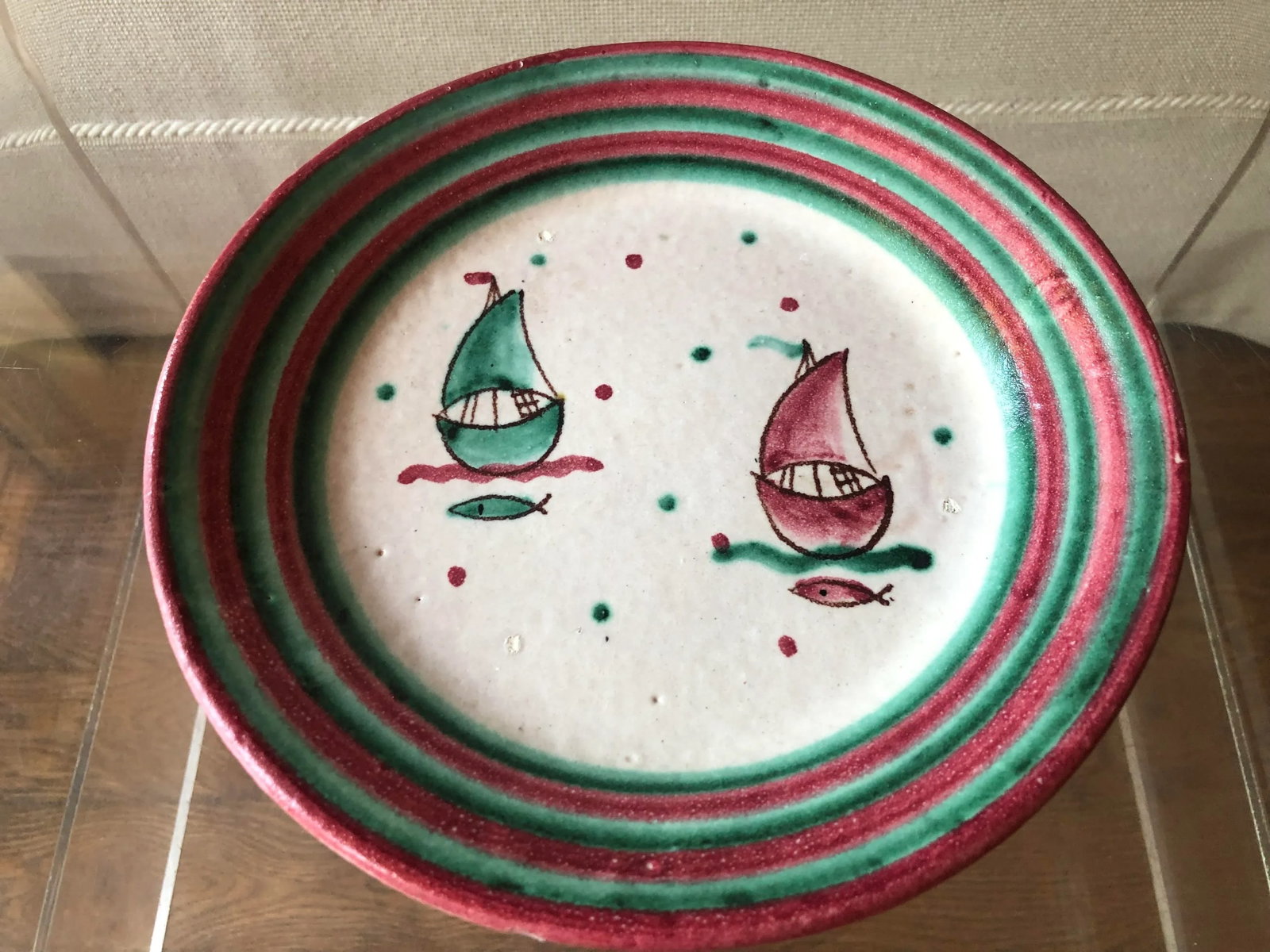 Italian Mid 20th Century Nautical Scene Stoneware Centrepiece Plate - 5