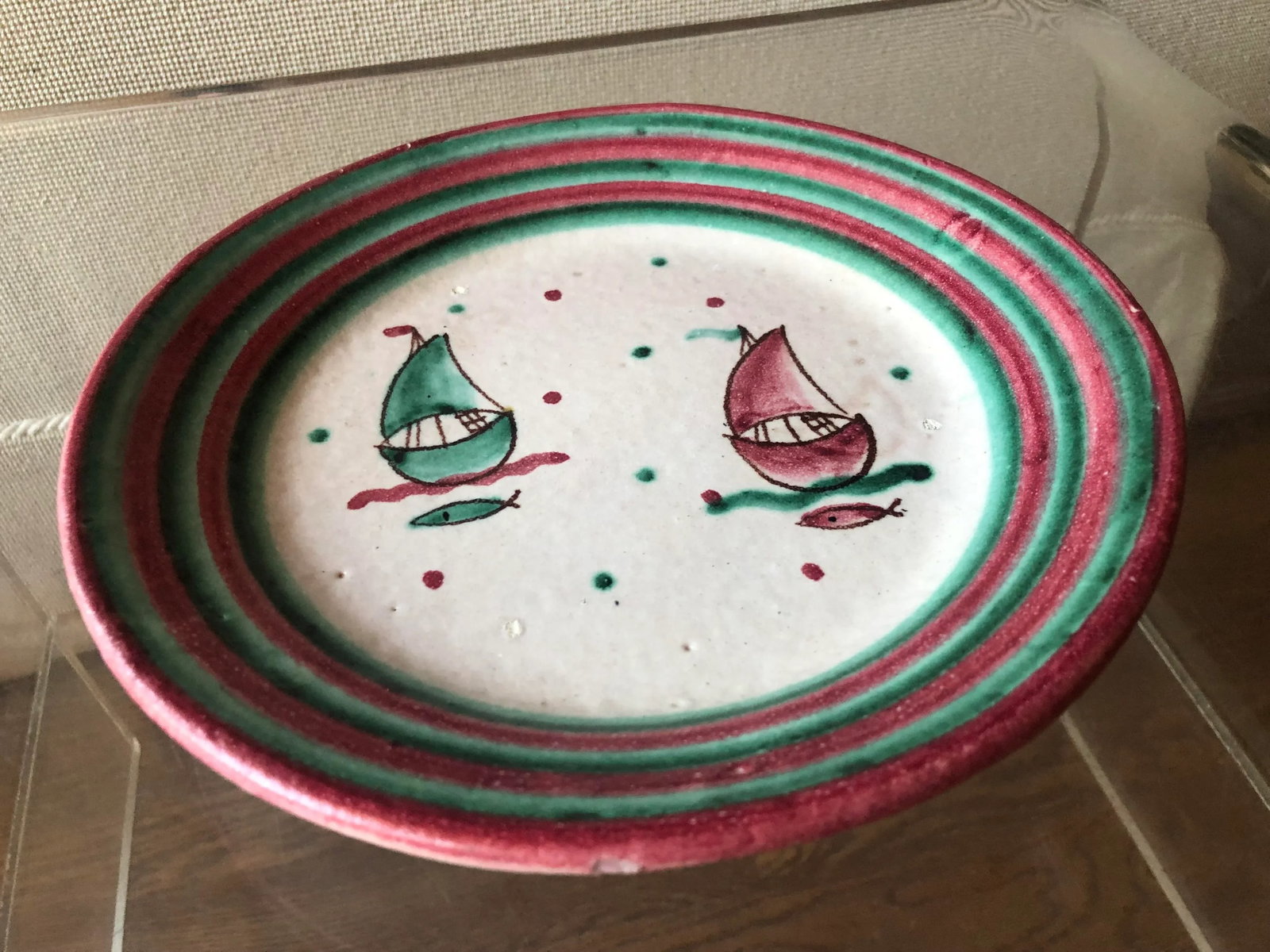Italian Mid 20th Century Nautical Scene Stoneware Centrepiece Plate - 6