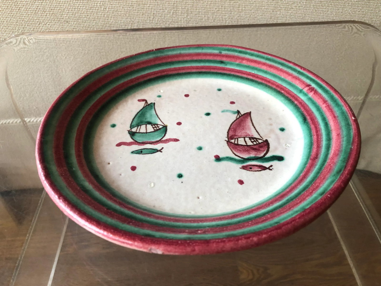 Italian Mid 20th Century Nautical Scene Stoneware Centrepiece Plate - 7