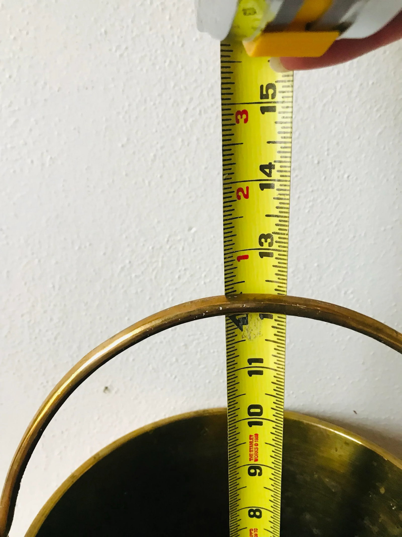 Charming Geometric Etched Vintage Brass Water Bucket - 3