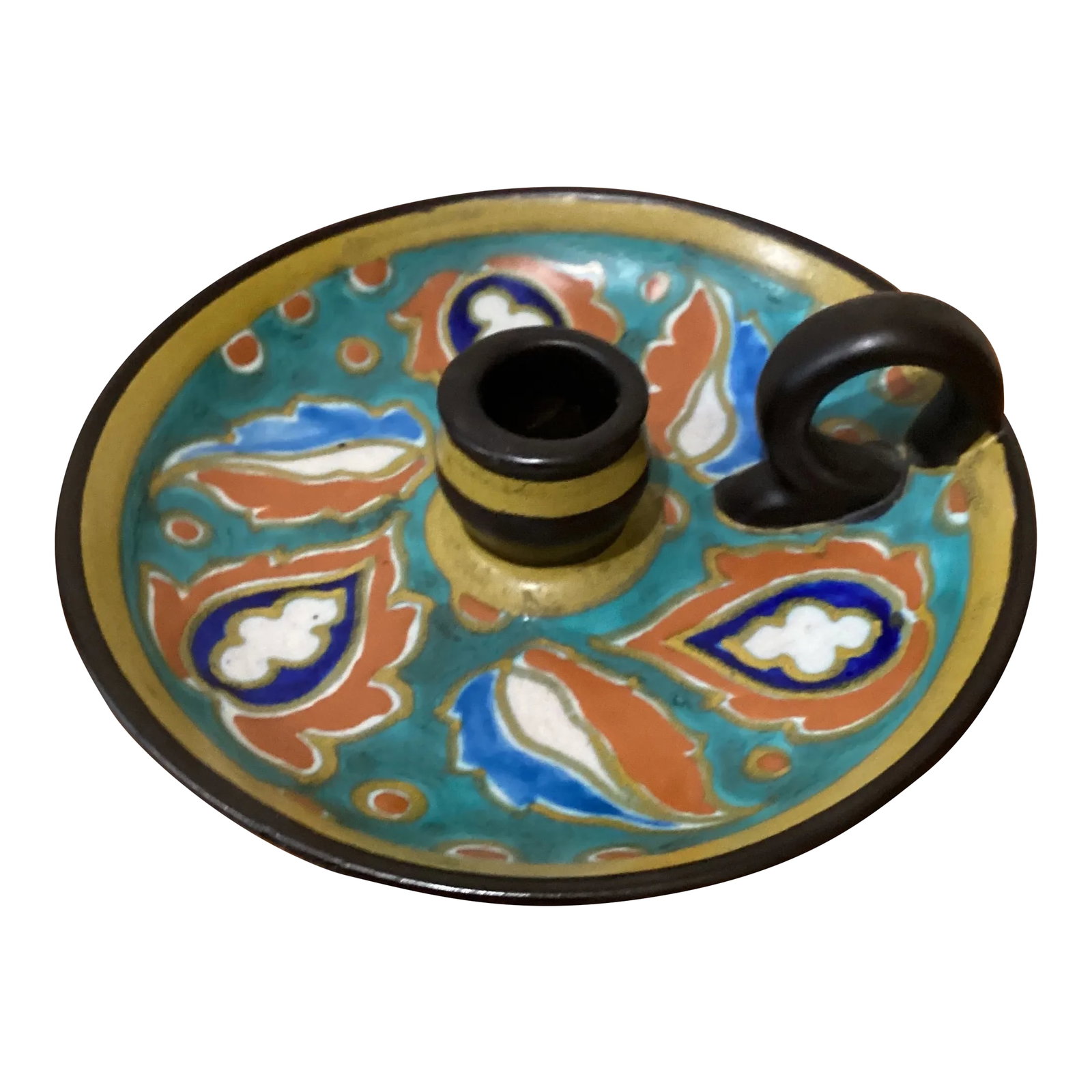 Antique Art Nouveau Studio Gouda Pottery Candleholder Holland Circa 1920s: Rare Antique Art Nouveau Studio Gouda Pottery Candleholder Holland Circa 1920s' This Gouda candle holder was made at the Plateelbakkerij Zuid-Holland (PZH) factory 1920s". PZH was founded in the town 